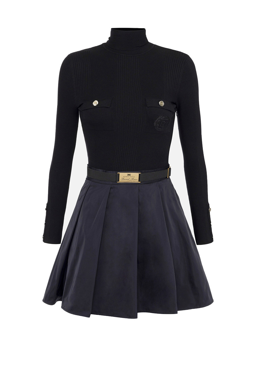 Рокля с висока яка на Elisabetta Franchi