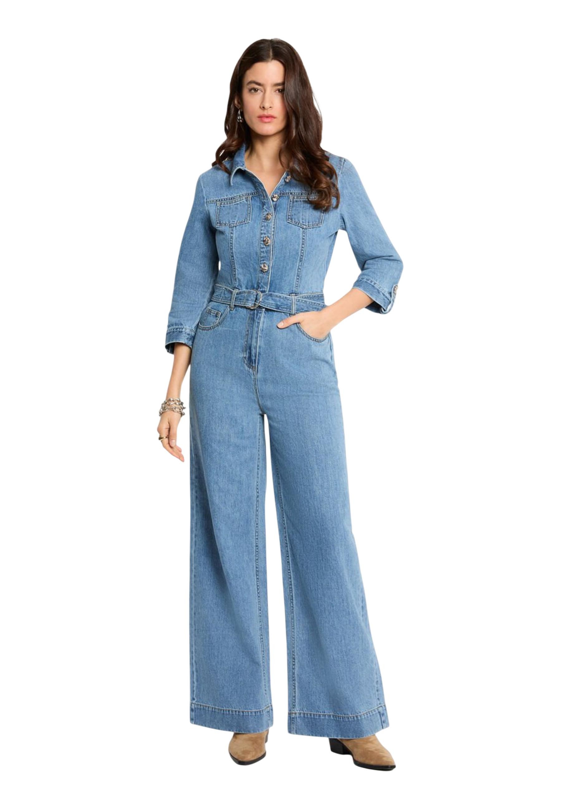 Дамски дълъг дънков гащеризон Morgan De Toi