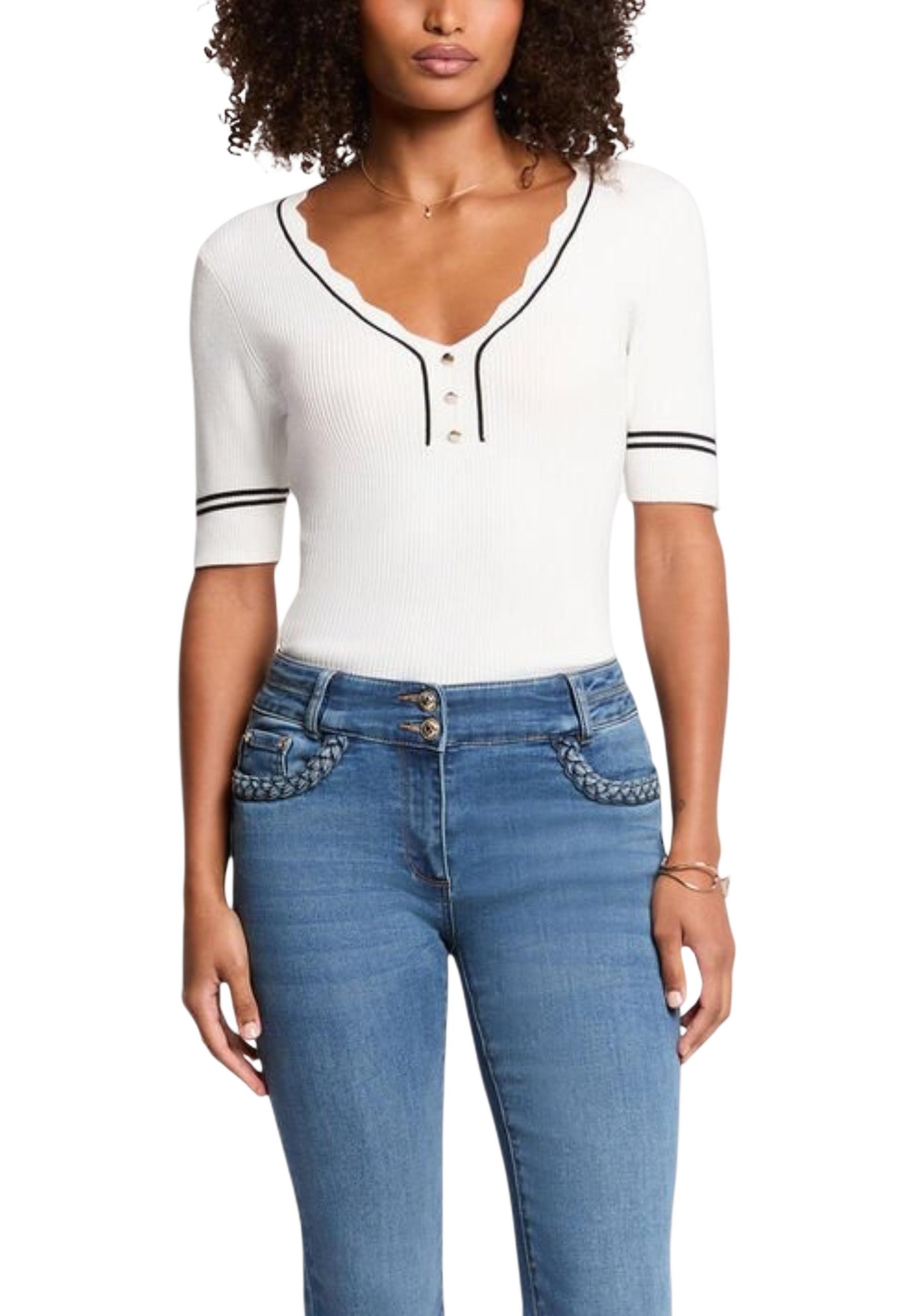 Morgan De Toi bílá top s knoflíky