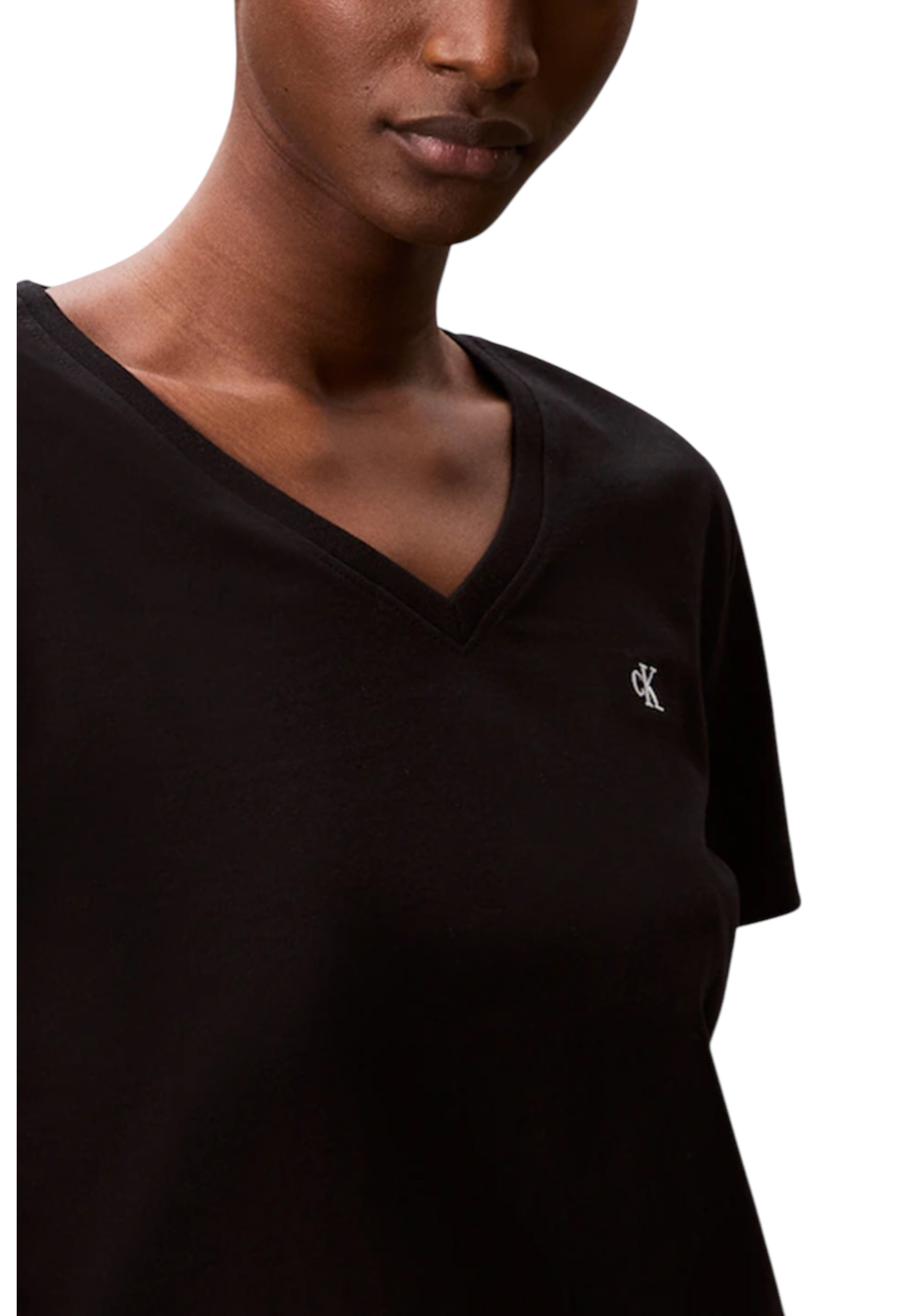 Тениска с V-образно деколте Calvin Klein Jeans