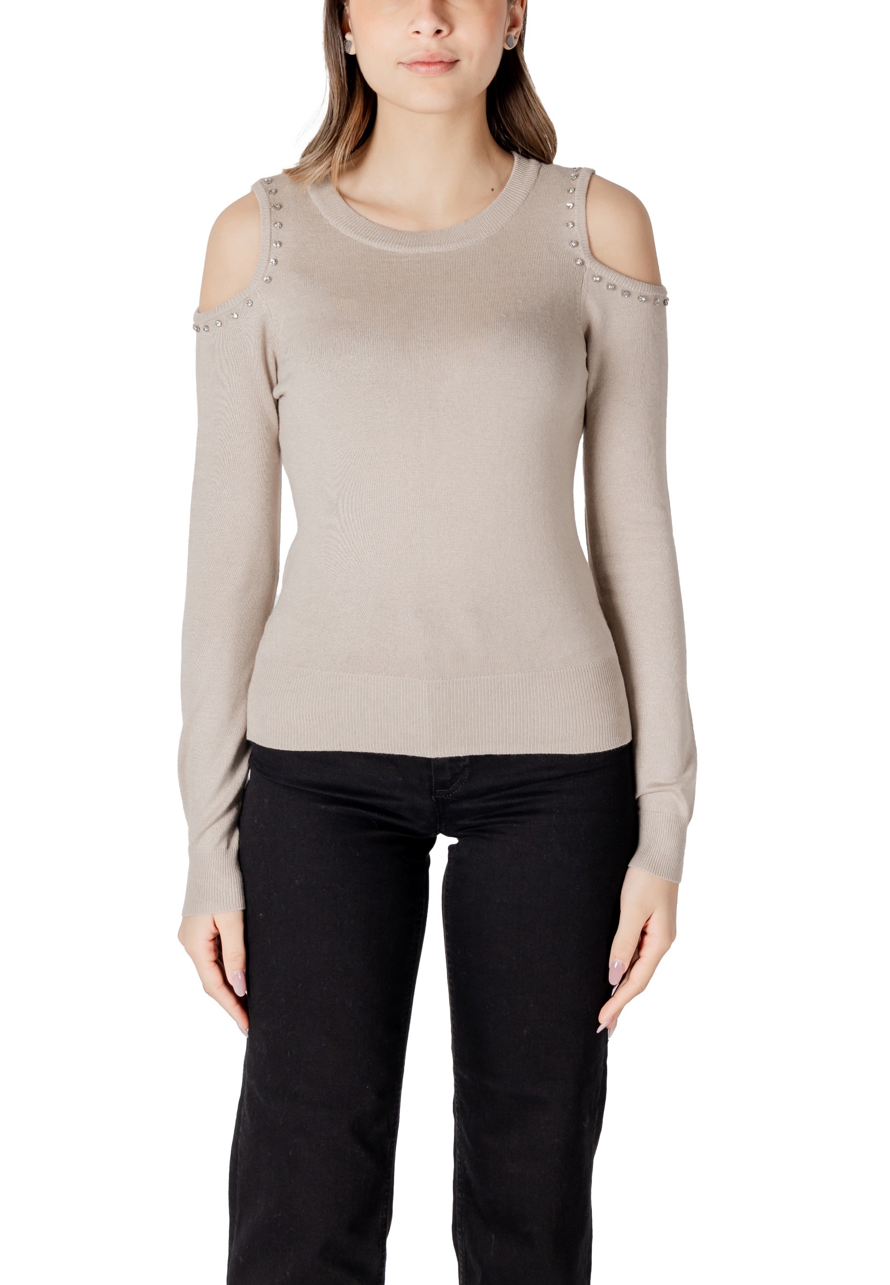 Пуловер с открити рамене само за жени