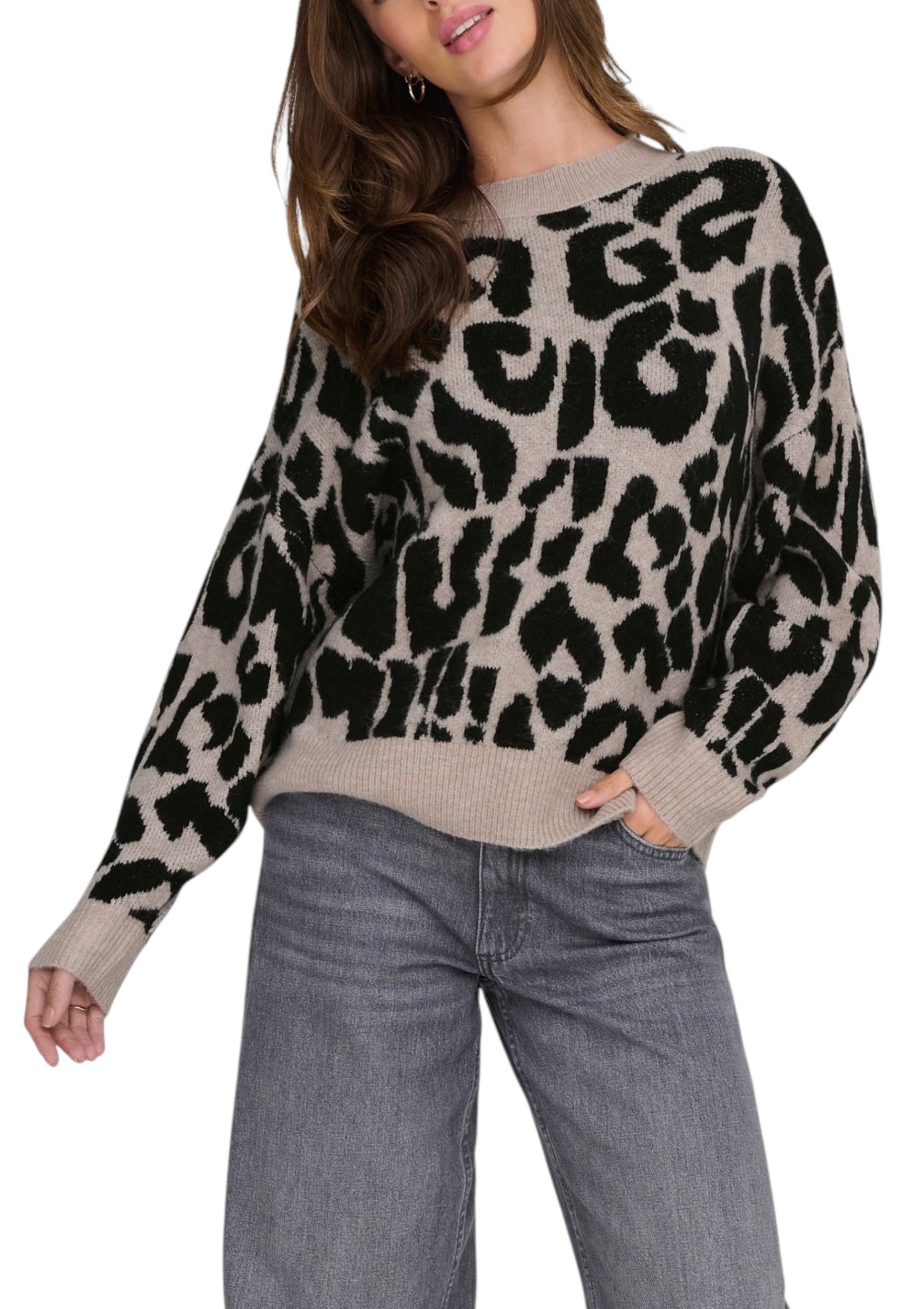 Леопардов пуловер на Жаклин де Йонг