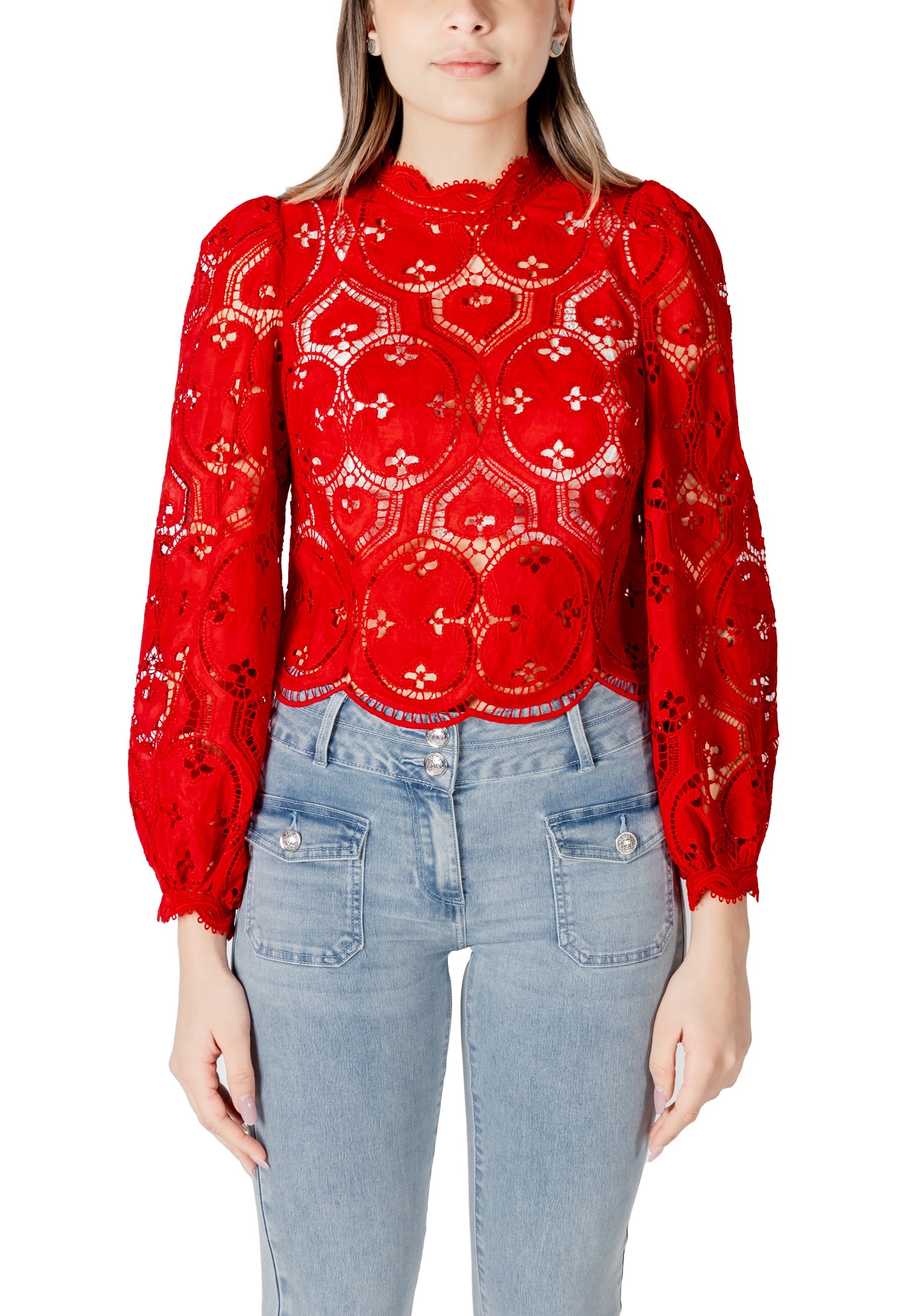 Červená krajková halenka Morgan De Toi