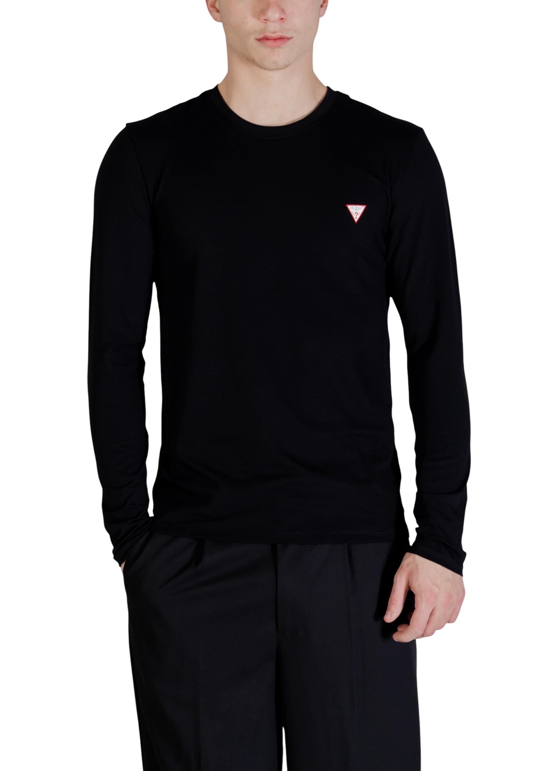 Čierne tričko Guess s dlhým rukávom