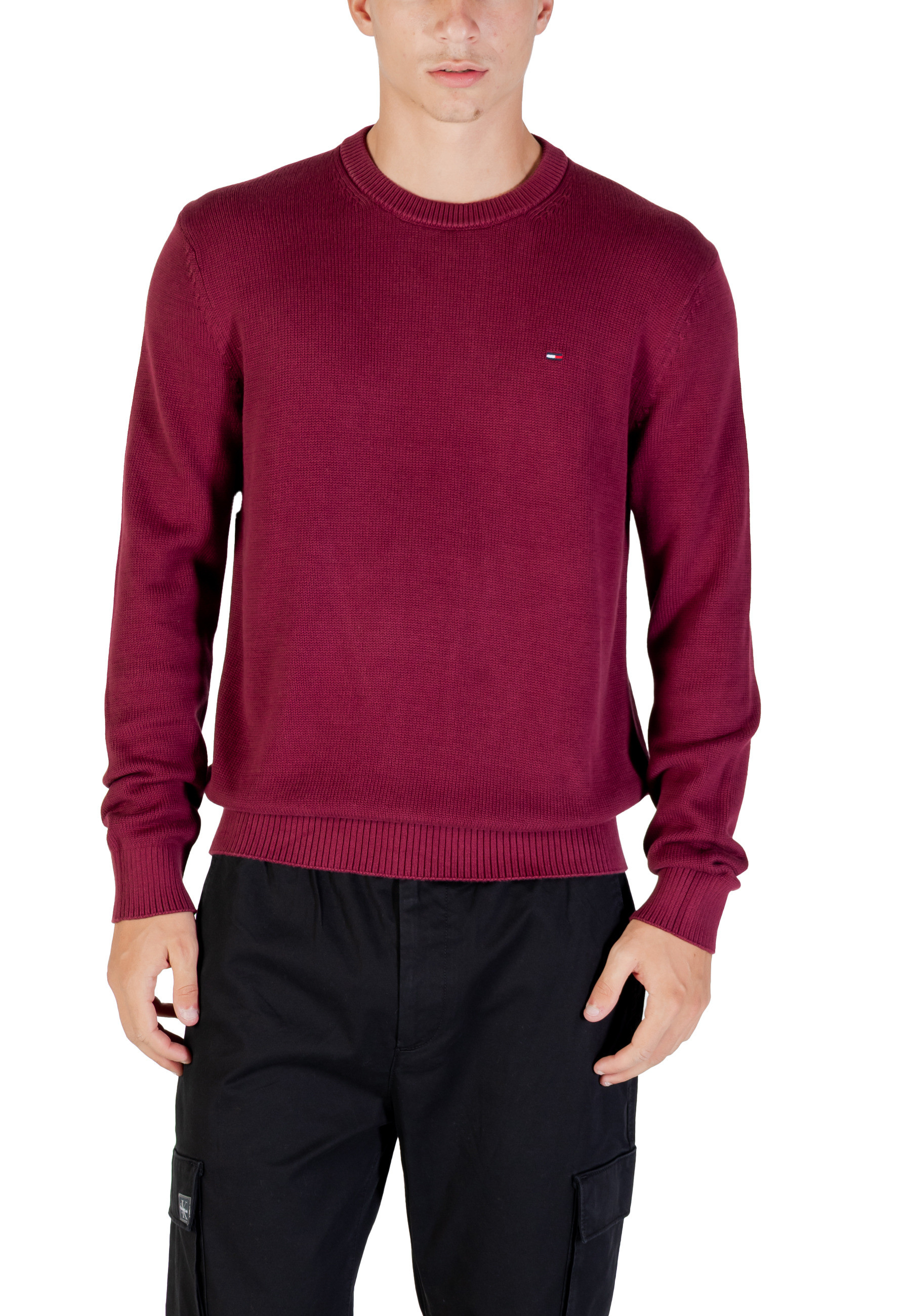 Tommy Jeans pánský vínový svetr