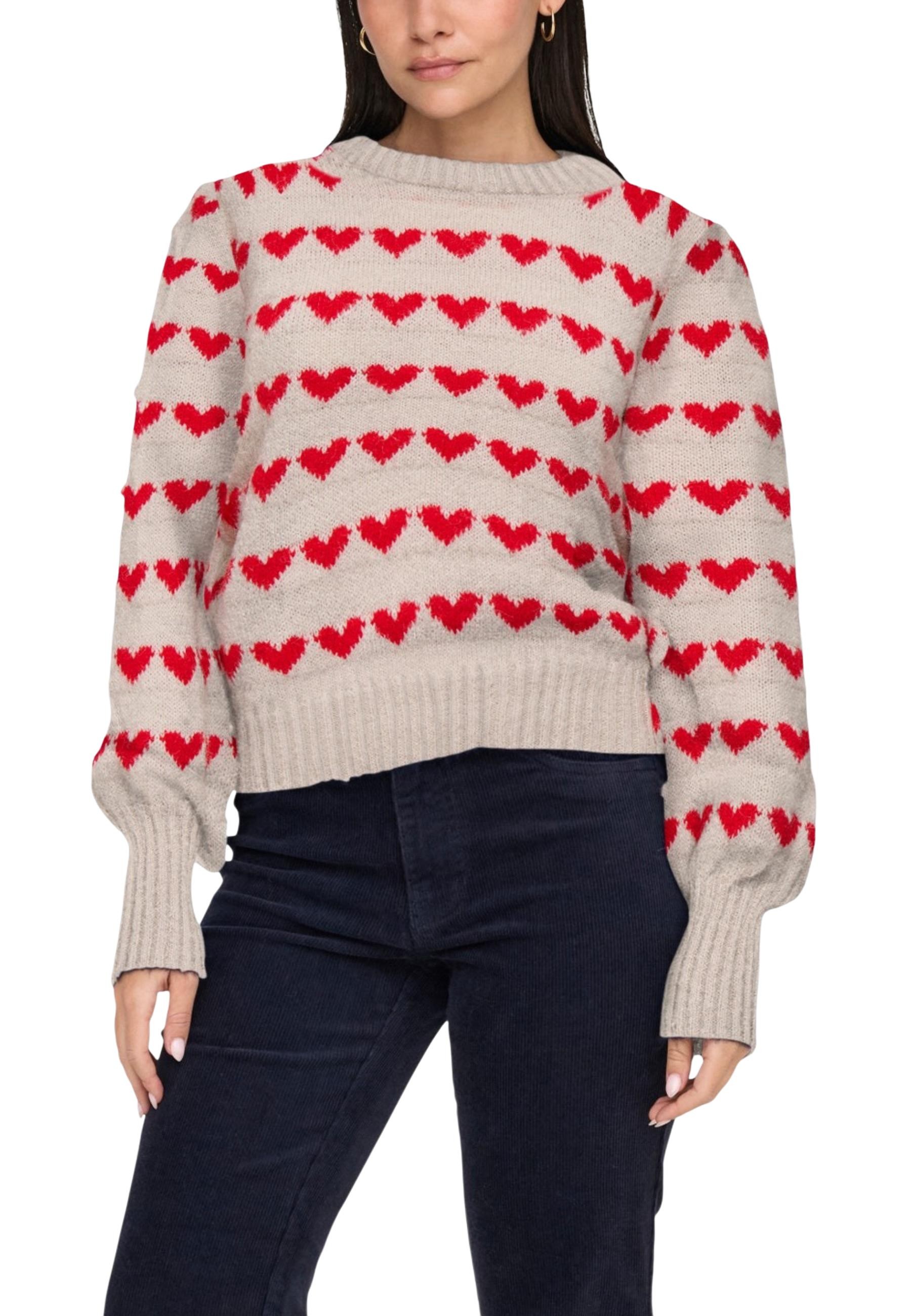 Jacqueline De Yong svetr srdíčkový vzor