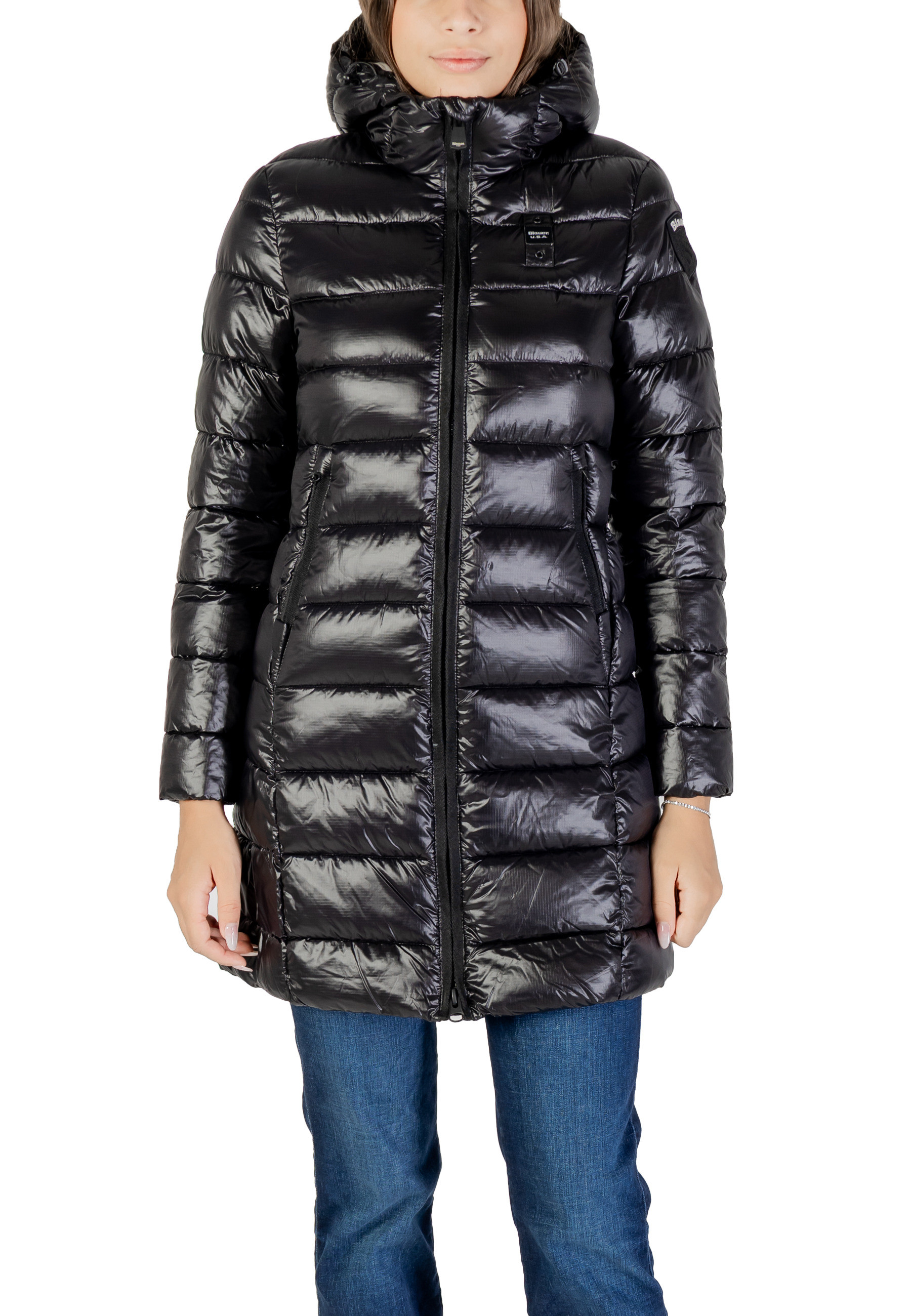 Blauer dámska zimná bunda