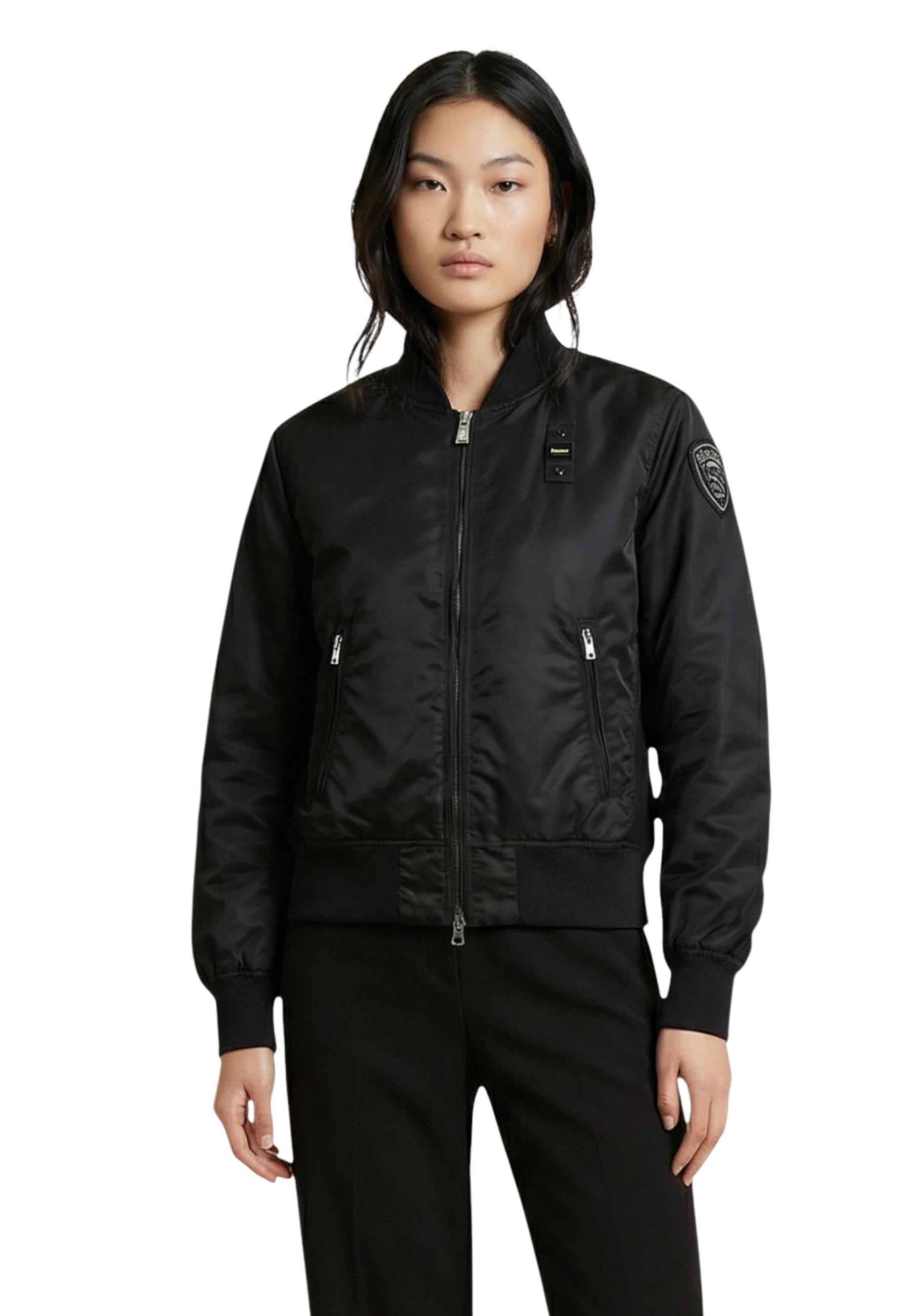 Blauer dámska bomber bunda