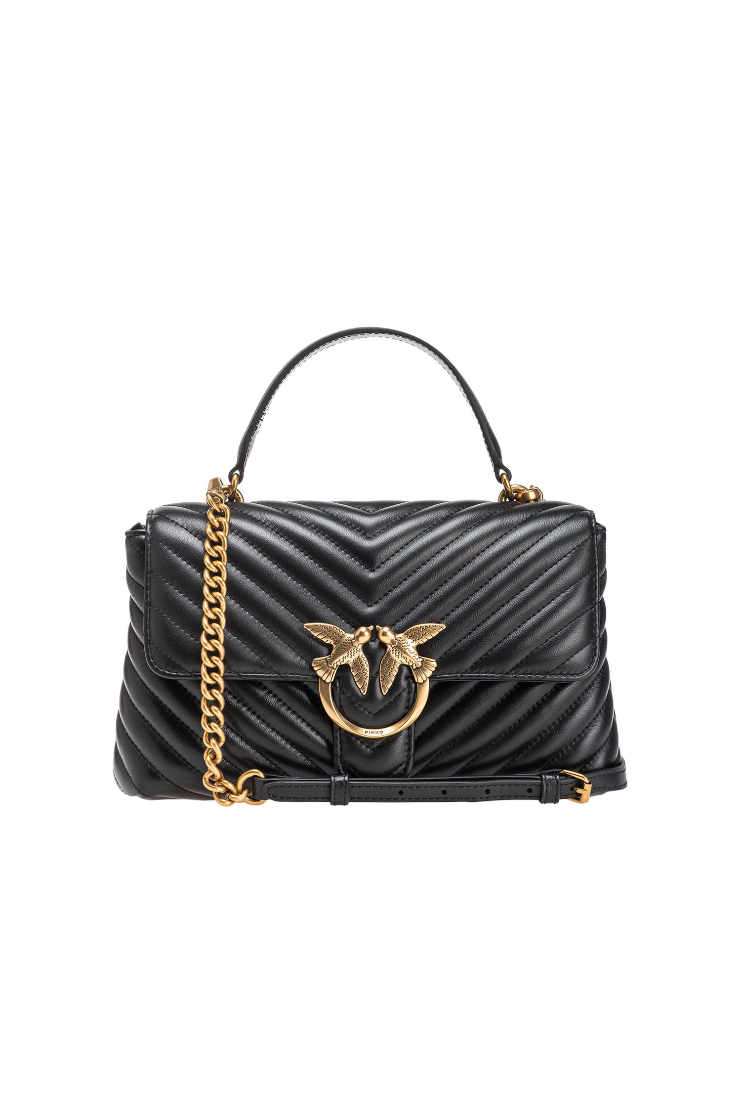Čierna kožená kabelka Pinko