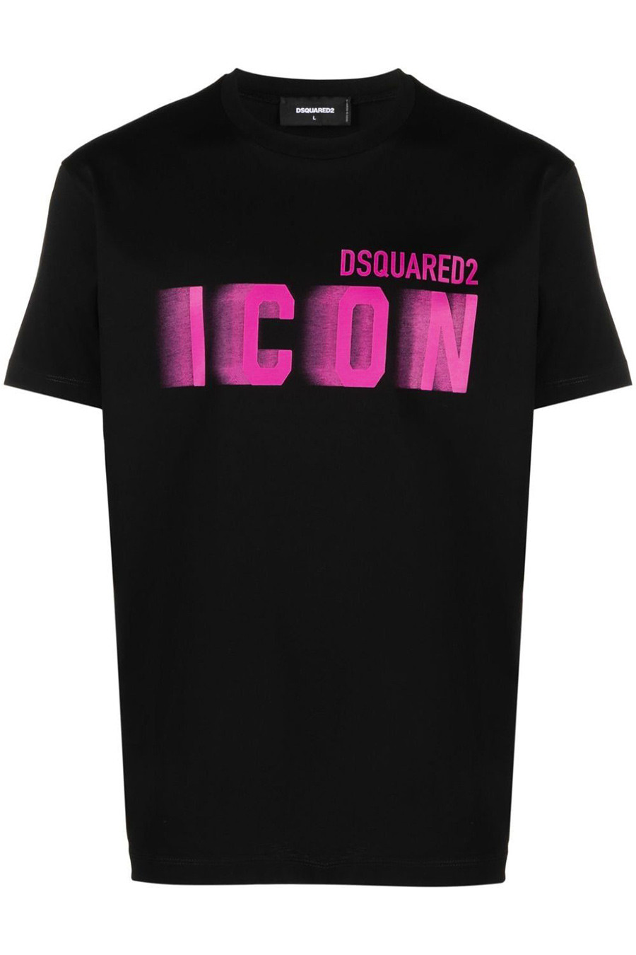 Черна тениска Dsquared2 с надпис ICON