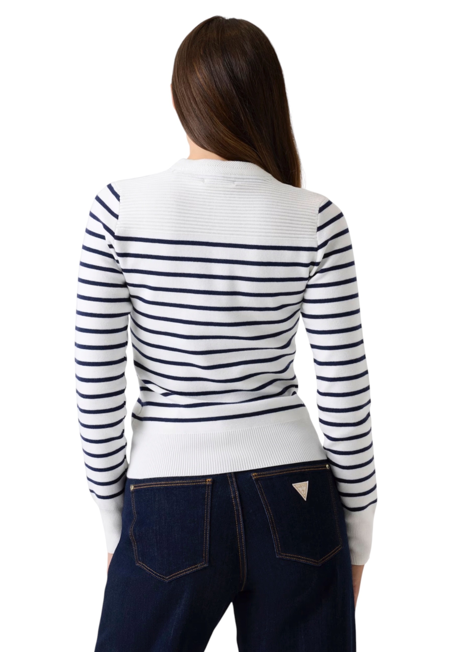 Дамски раиран пуловер Guess