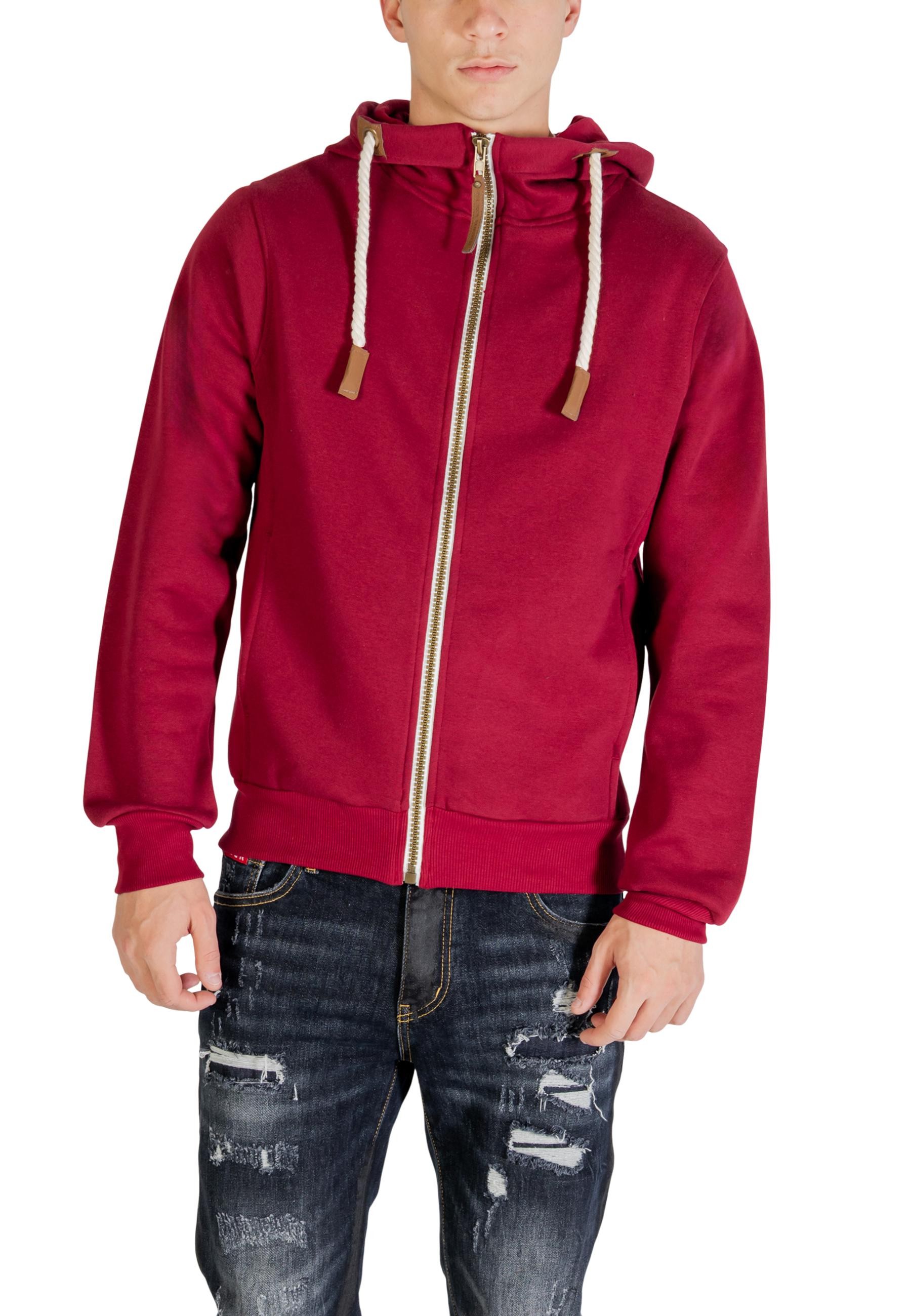 Червен мъжки суичър с качулка