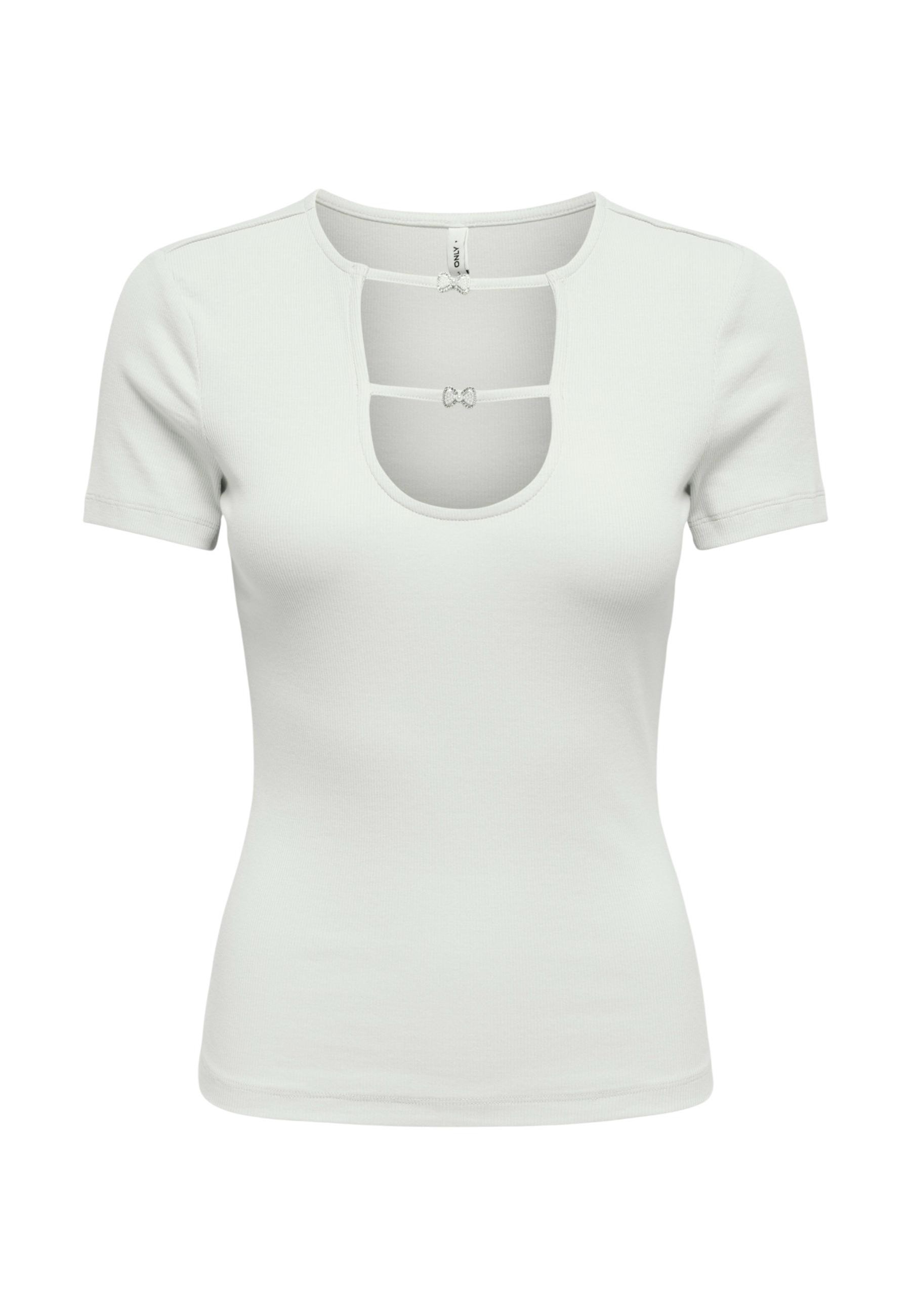 Само бяла тениска с къс ръкав