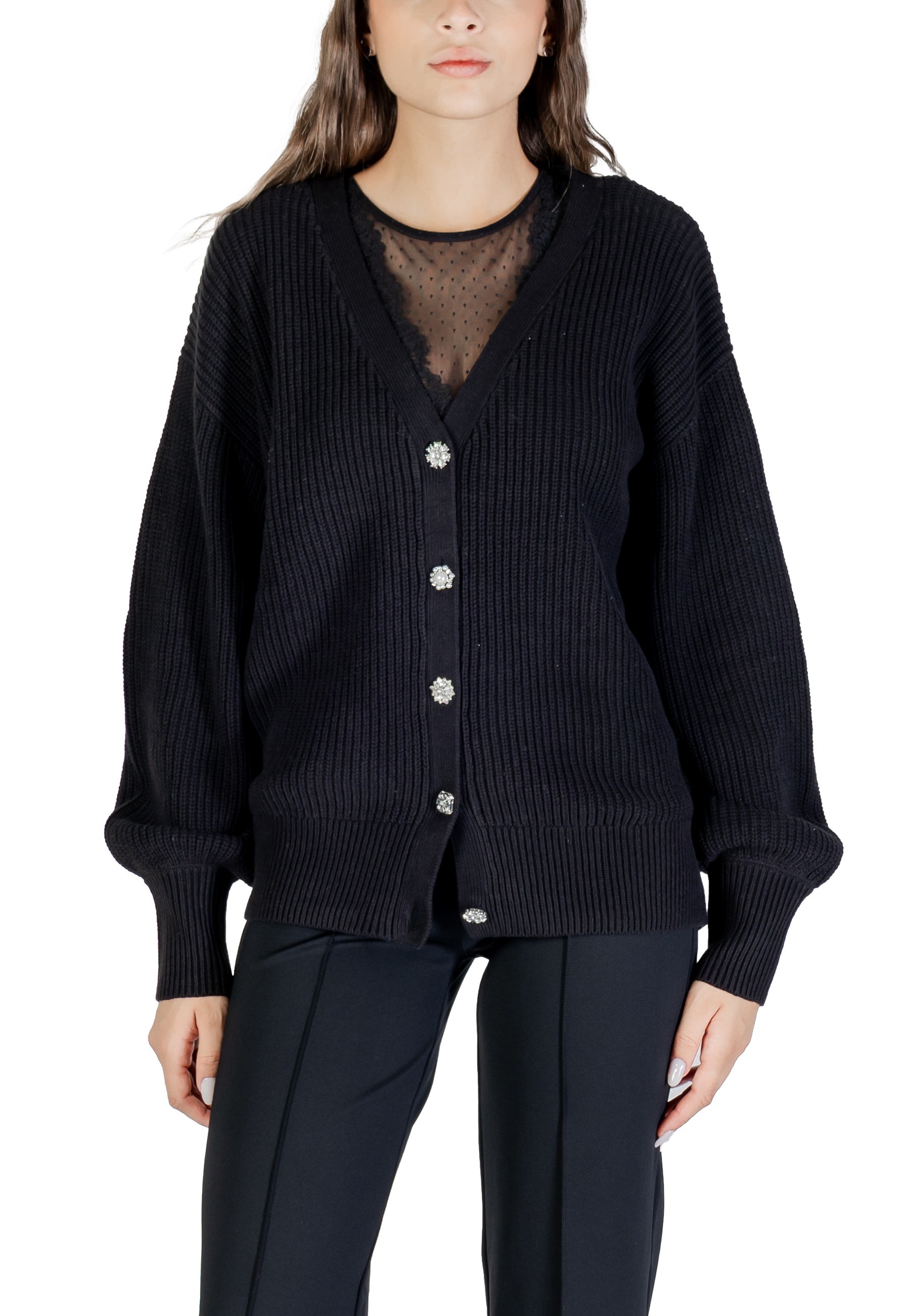 Černý cardigan Guess s výstřihem do V