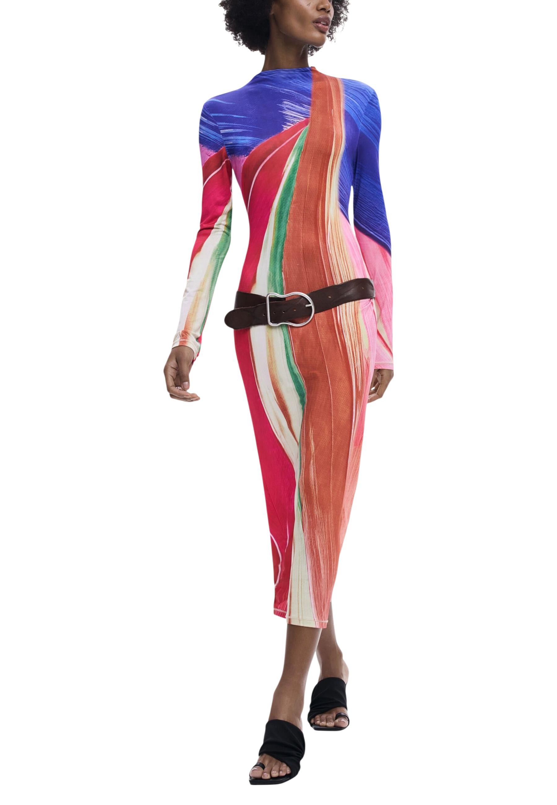 Barevné midi šaty Desigual