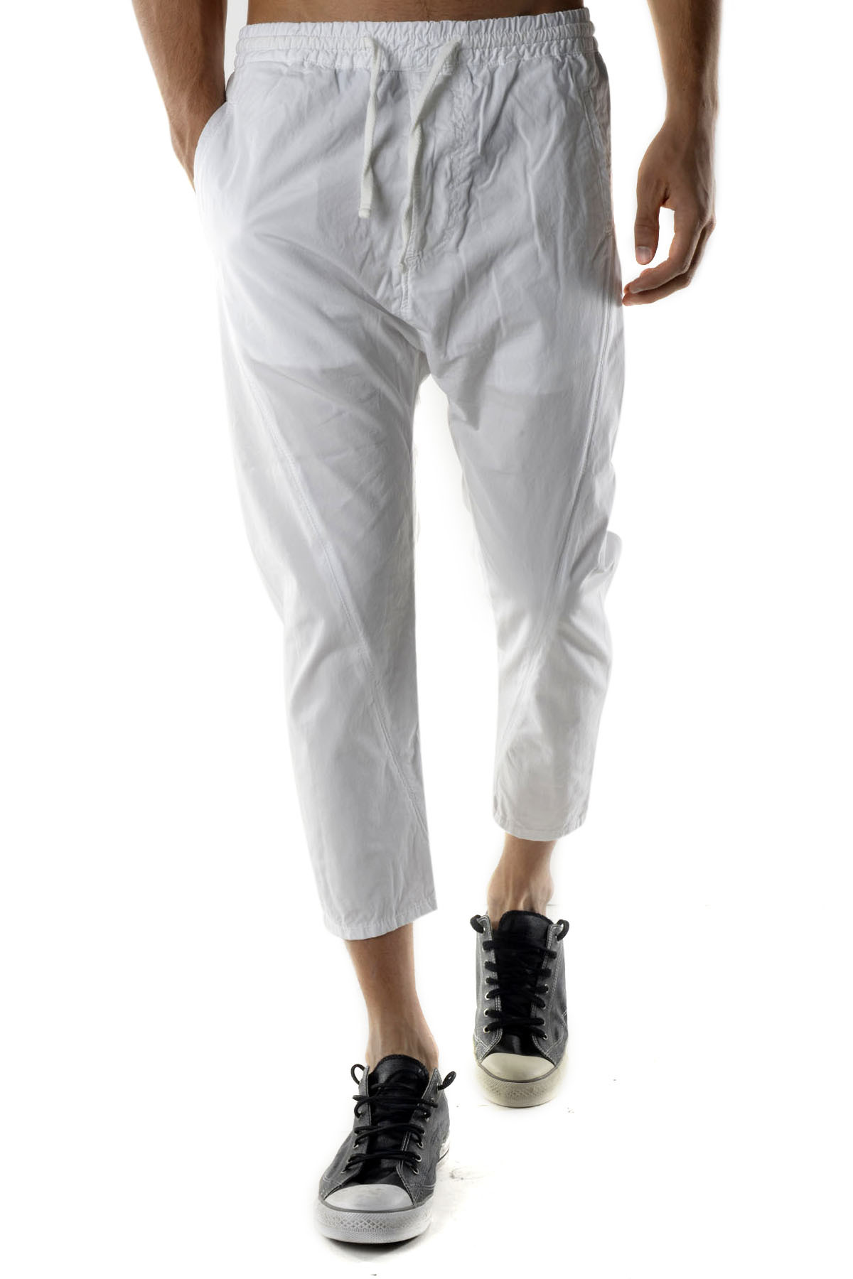 Bílé pánské joggers kalhoty