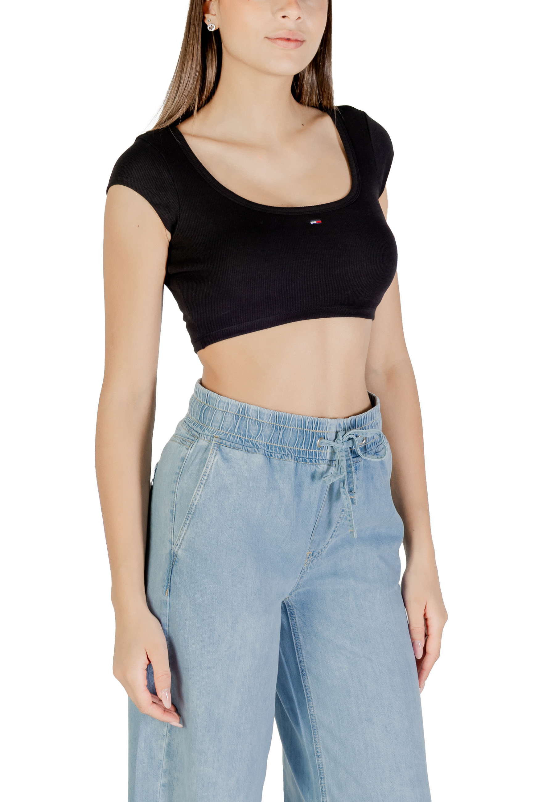 Къс топ на дънки Tommy Hilfiger