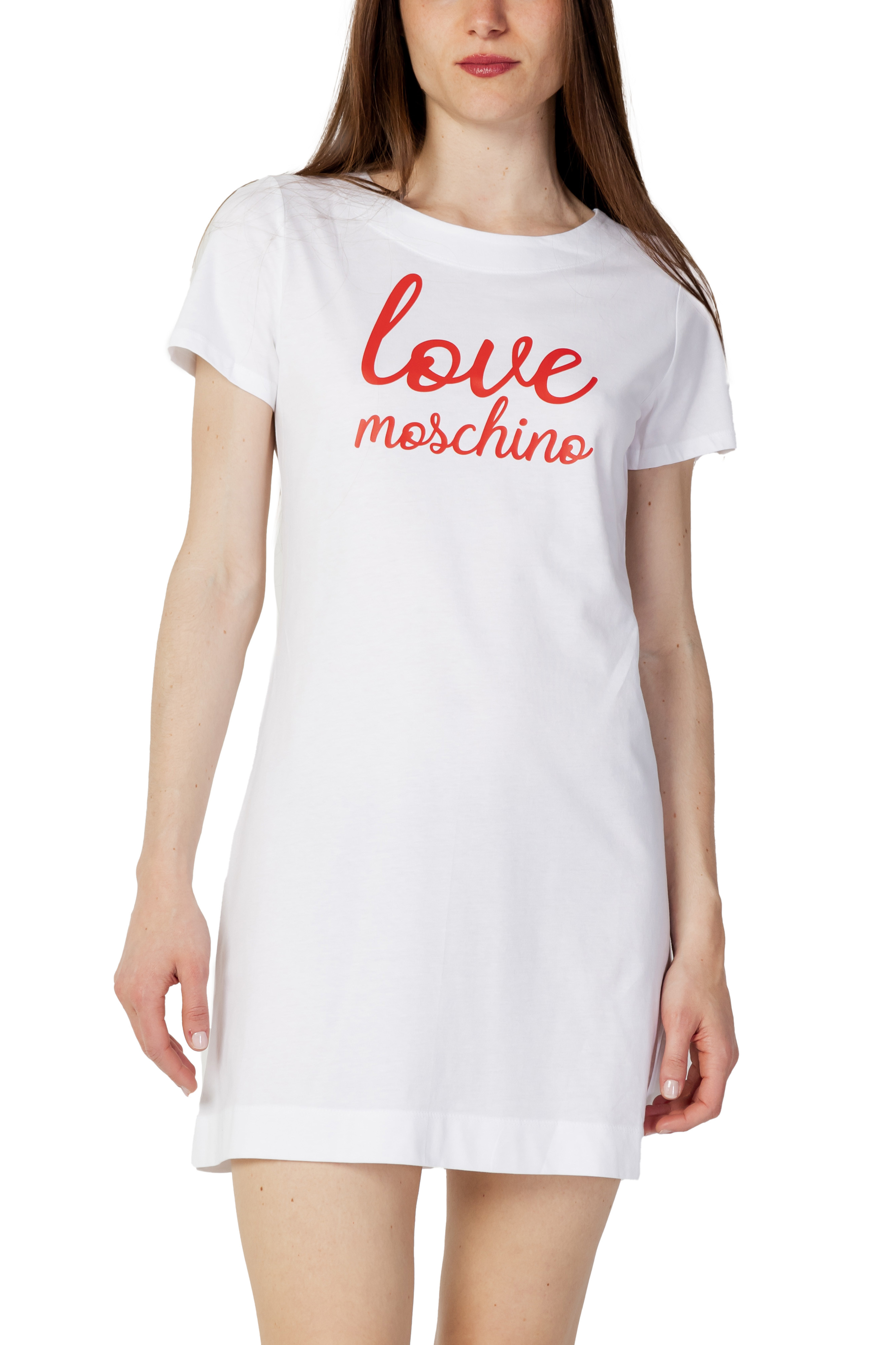 Love Moschino bílé šaty s potiskem