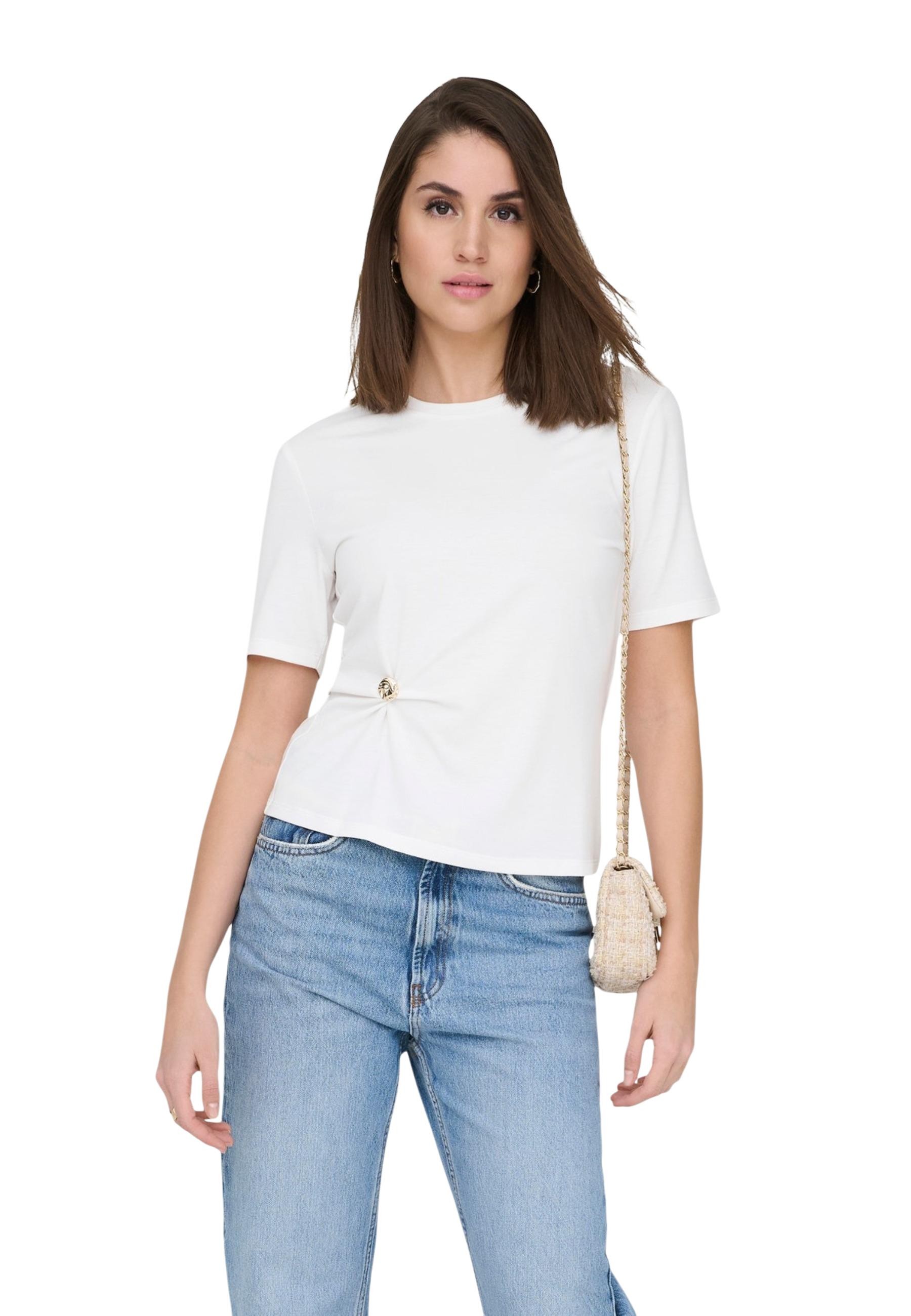 Само бяла тениска с къс ръкав