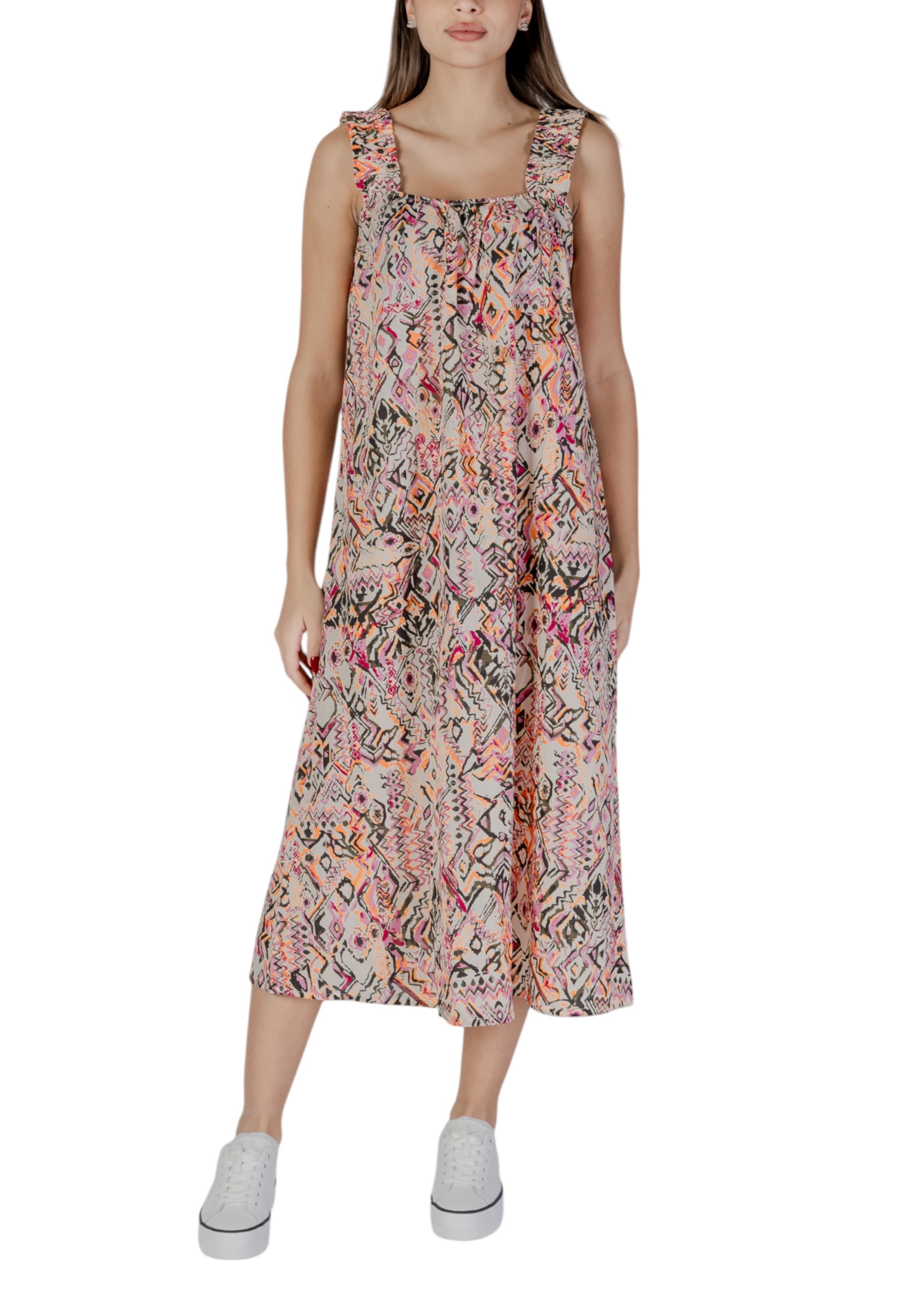 B.young vzorované maxi šaty