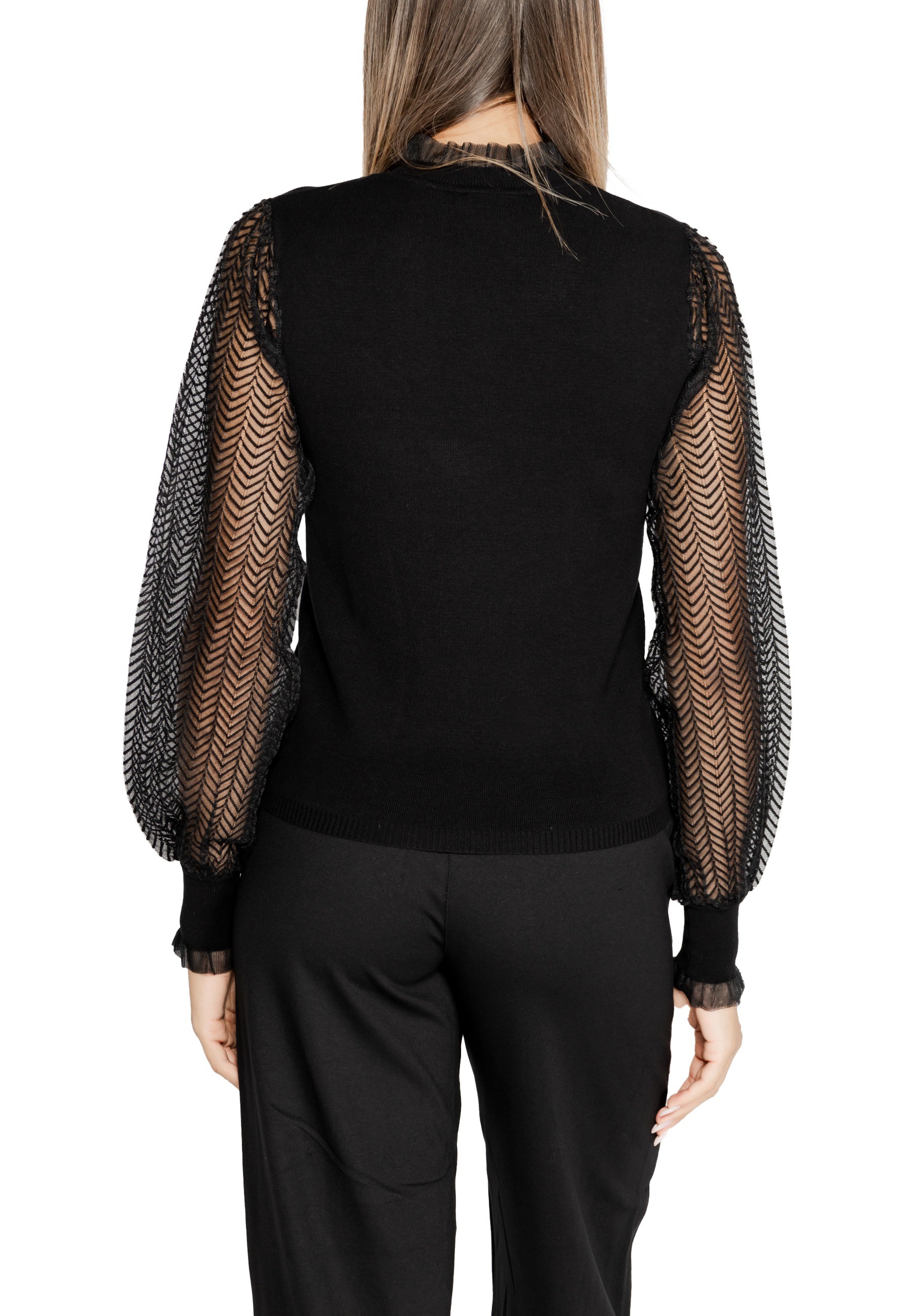 Černý rolák s průhlednými rukávy