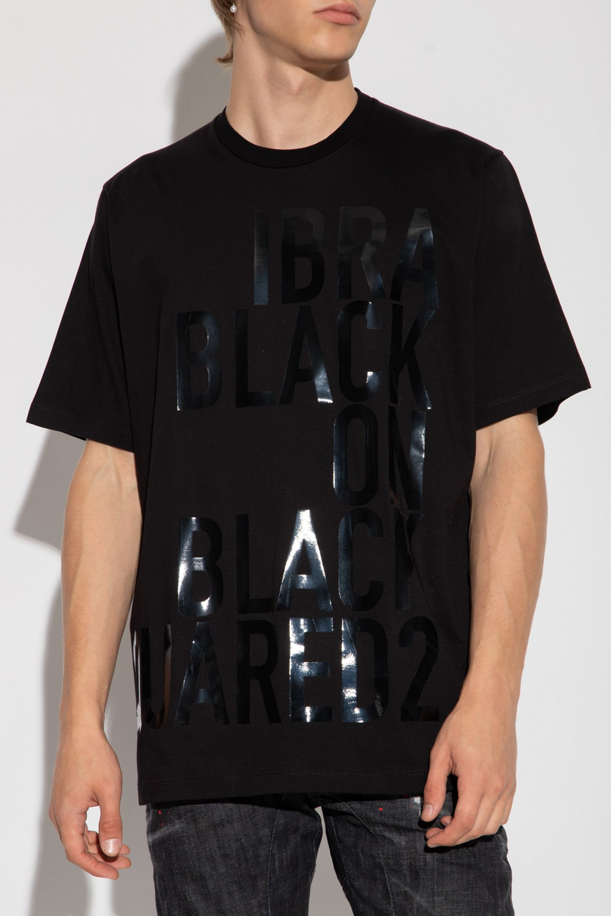 Čierne tričko Dsquared s potlačou