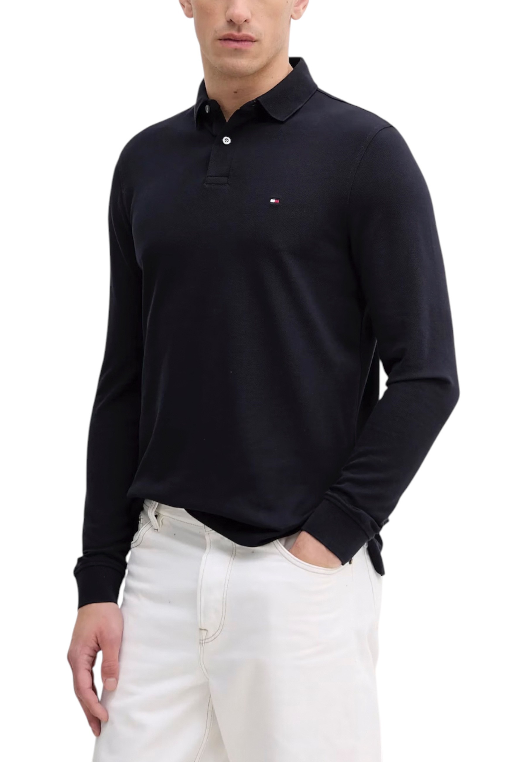 Tommy Hilfiger pánské polo s dlouhým rukávem
