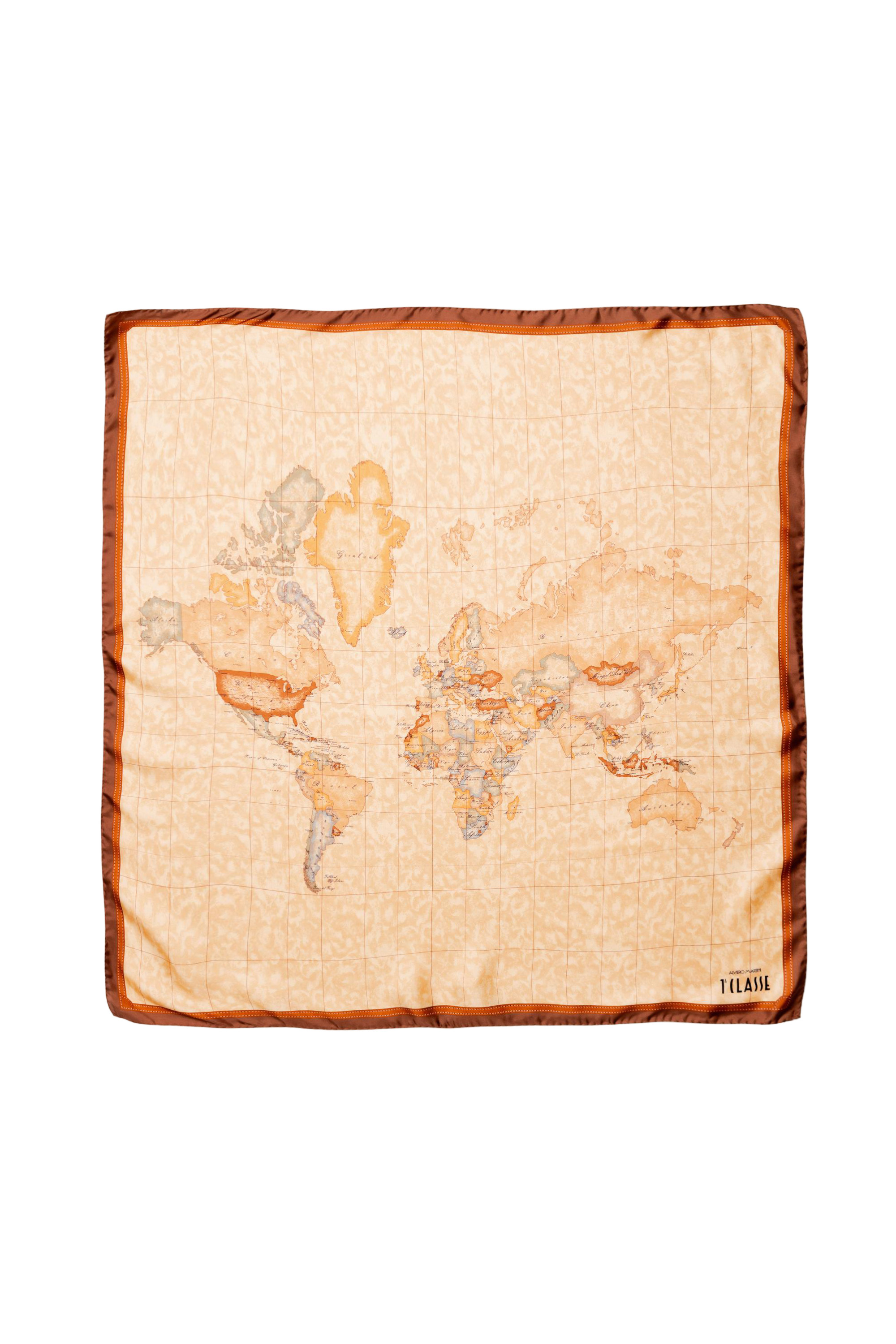 Hodvábna šatka s mapovým vzorom