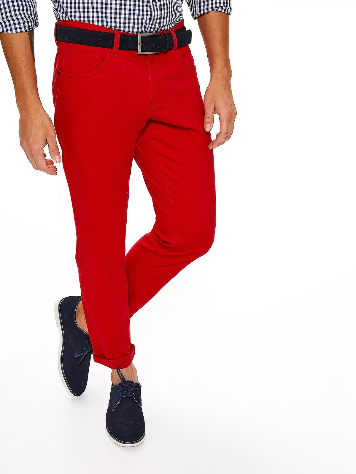 Мужские брюки кирпичного цвета
