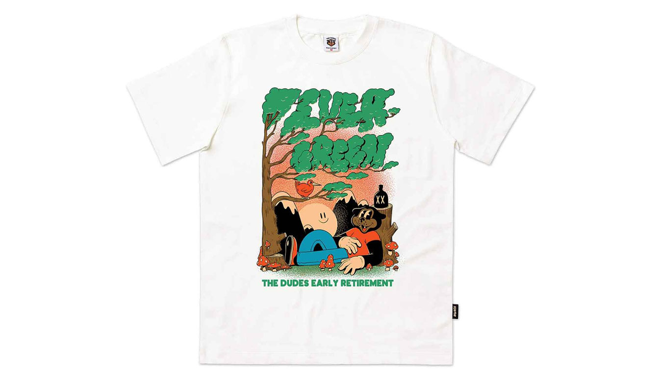 Pánske tričko The Dudes Evergreen White