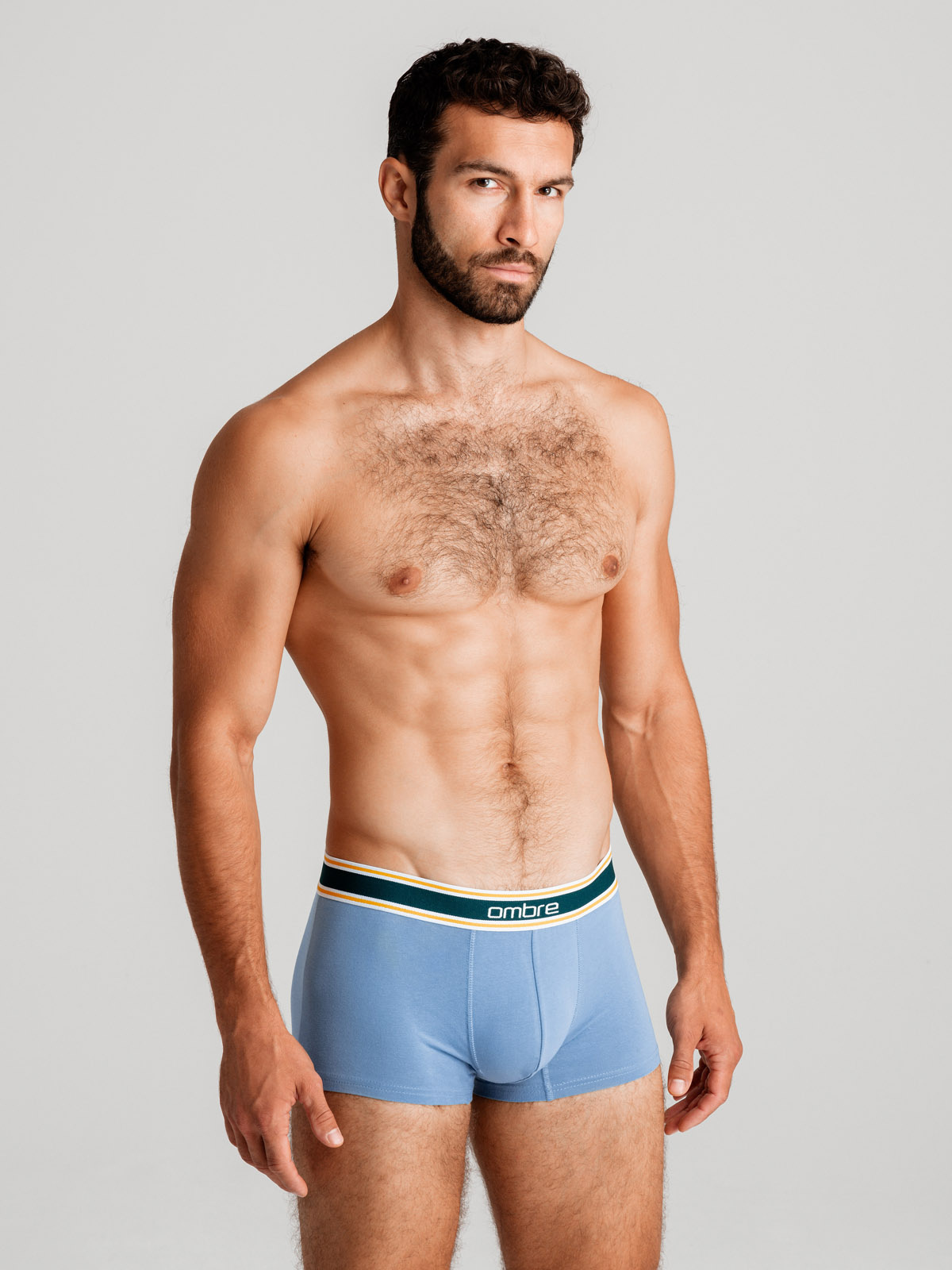 Ombre Classic fit men&#039;s boxer shorts with decorative elastic waistband - 3-pack mix OM-UNBO