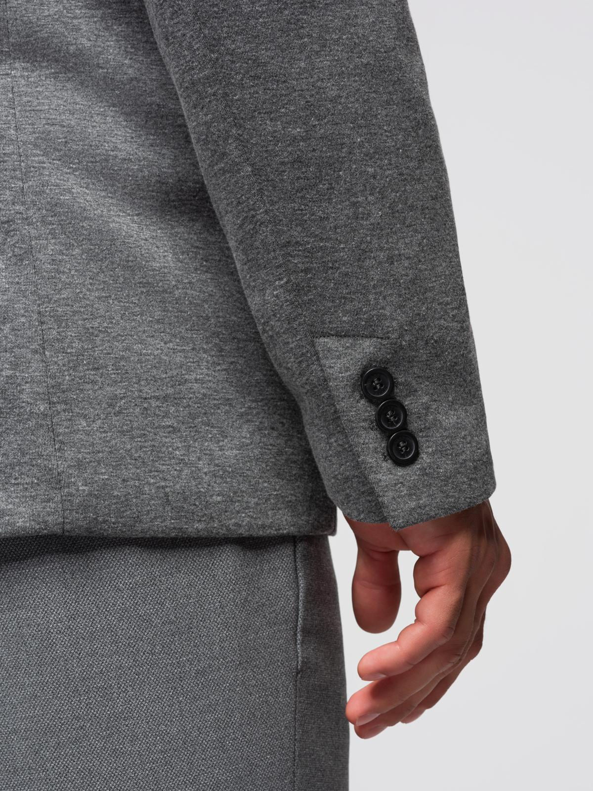 Ombre Men's knitted jacket with a fitted cut - graphite