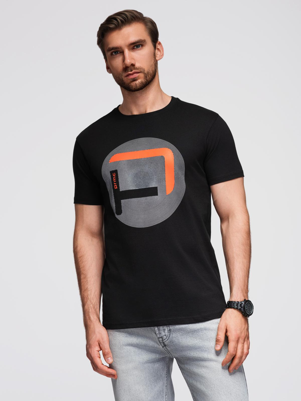 Ombre Men's large print t-shirt - black