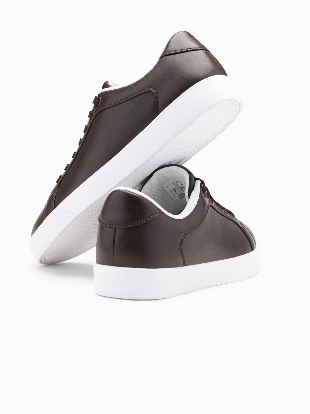 Ombre Men&#039;s classic sneaker shoes with high sole - dark brown