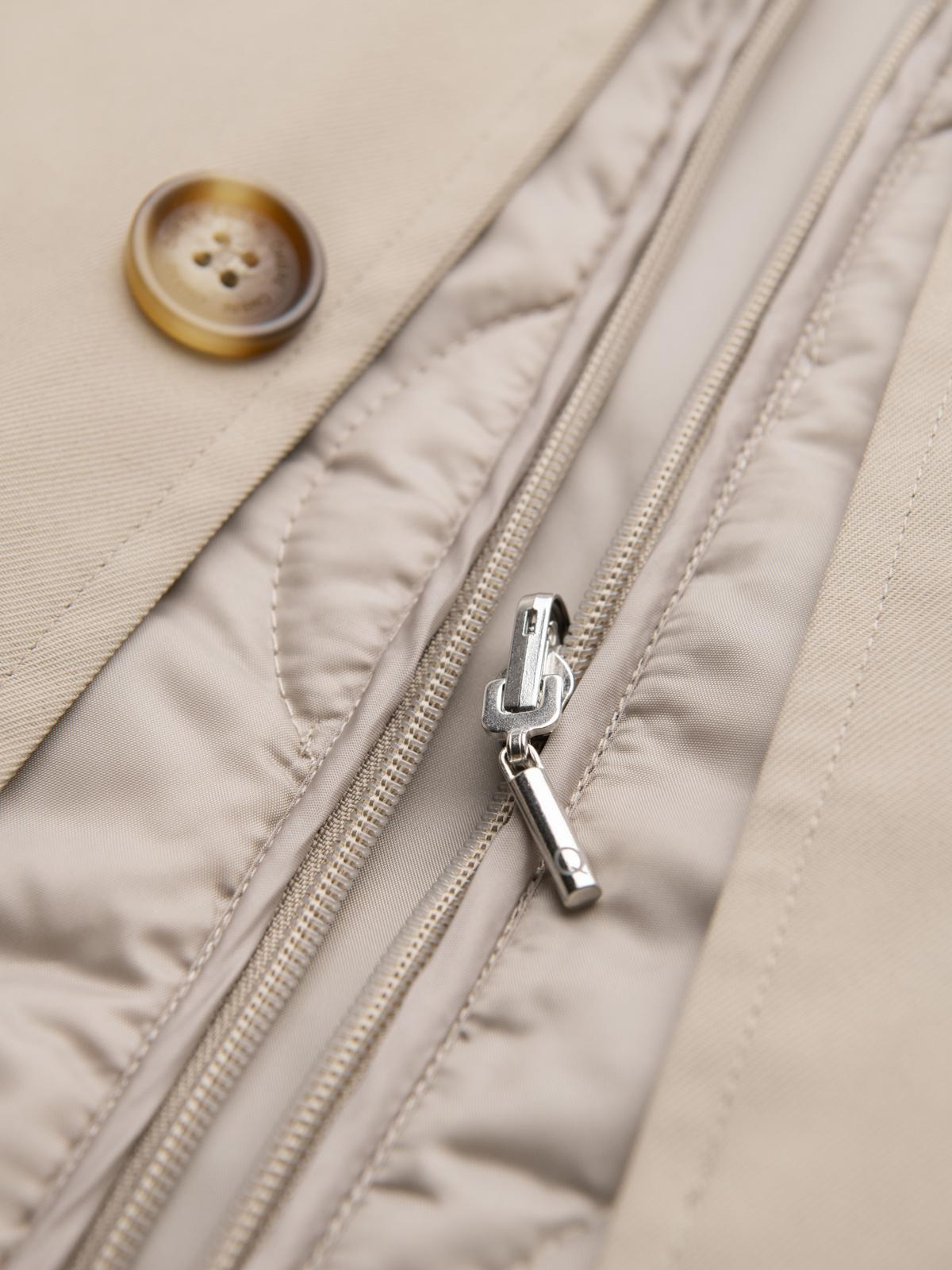 Ombre Men&#039;s minimalist coat with detachable vest - beige