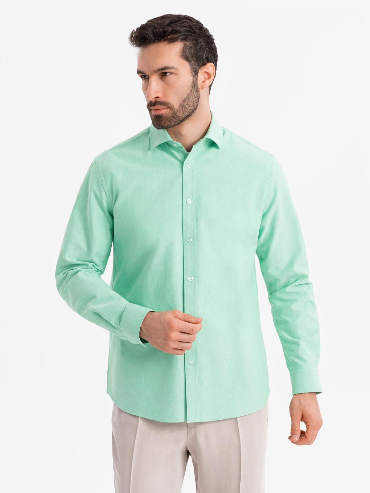 Ombre Men&#039;s pastel cotton oxford shirt - mint