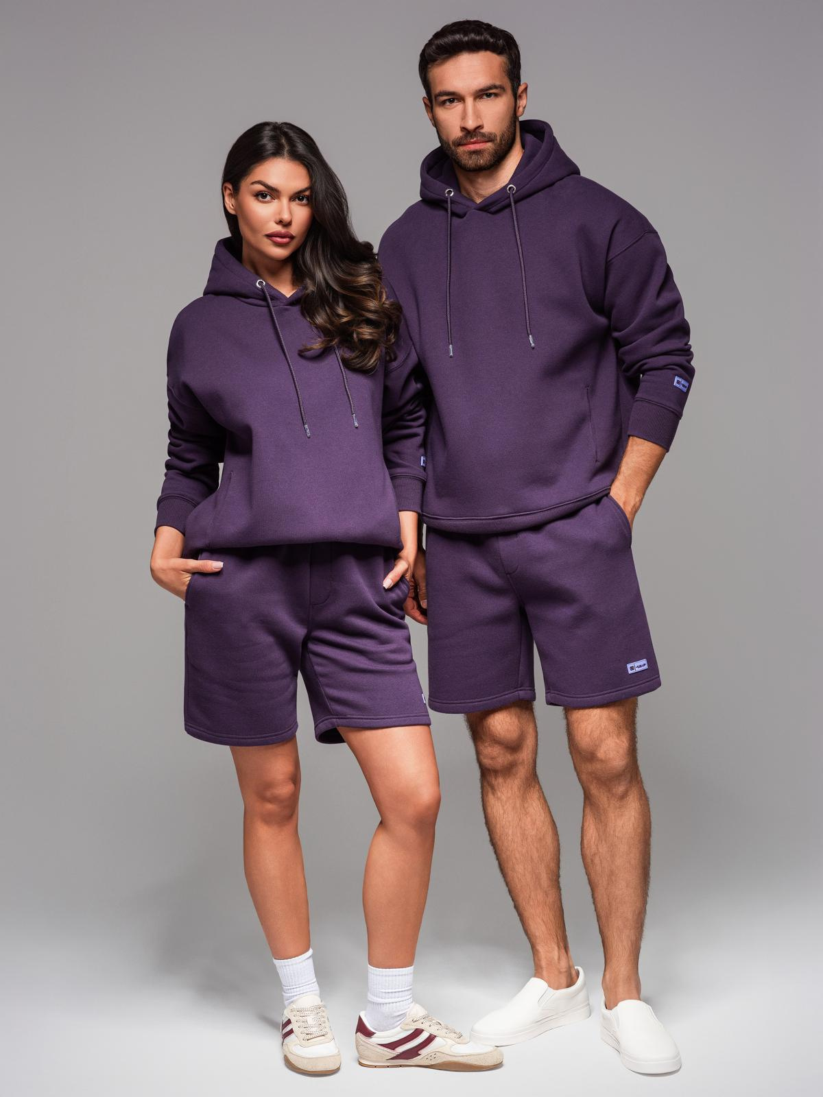 Ombre Unisex sweatshirt with pockets and hood - purple