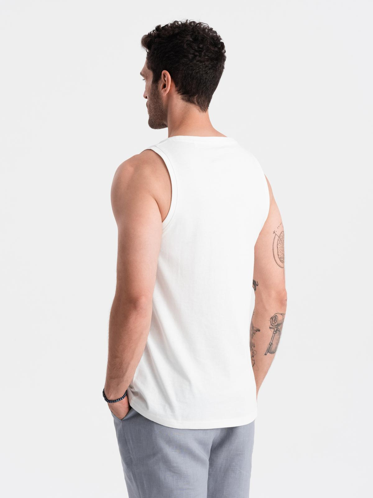 Ombre Men's BASIC cotton tank top - white