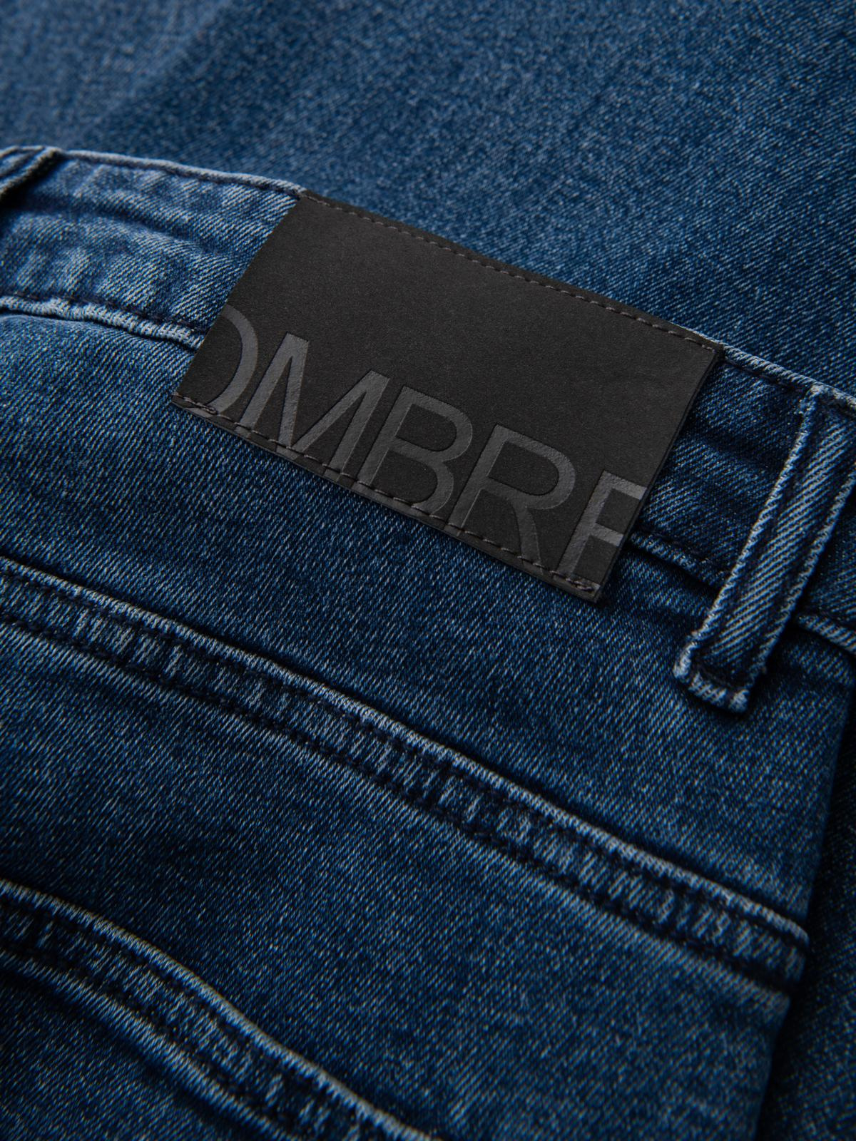 Ombre Men&#039;s CARROT FIT denim pants with decorative darts - dark blue
