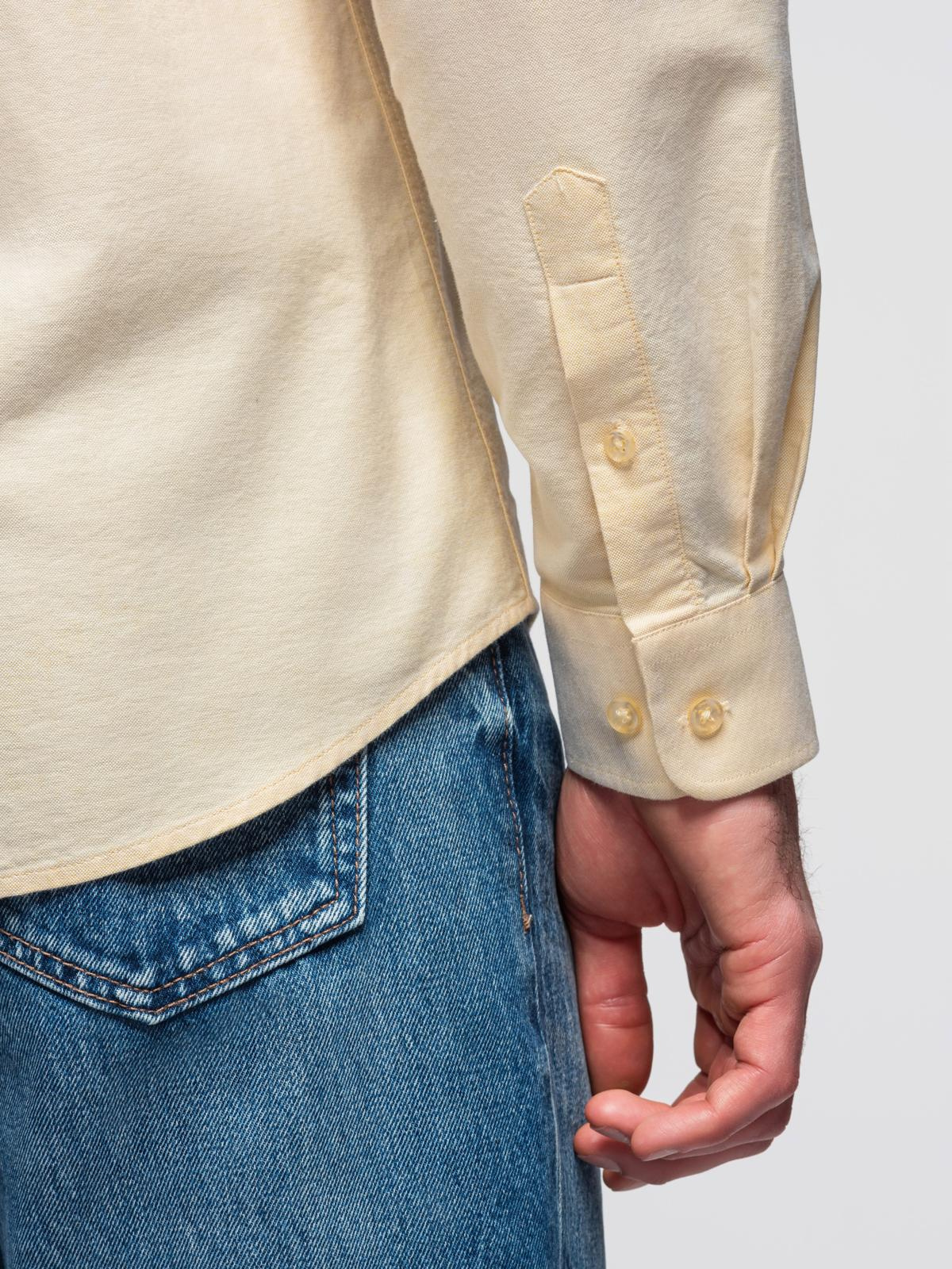 Ombre Pastel cotton men&#039;s oxford shirt - bright yellow