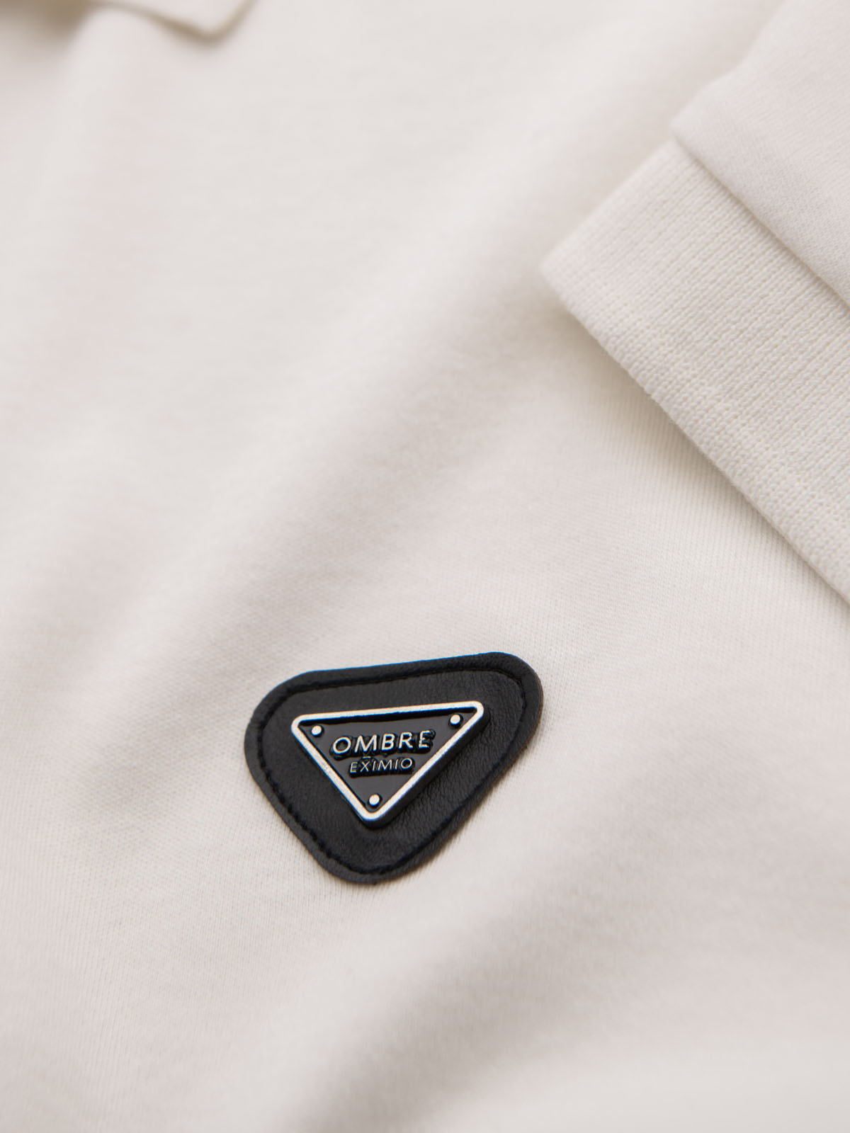 Ombre Men's polo shirt with zipper neckline - white