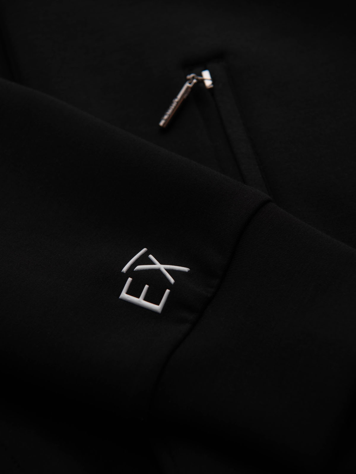 Ombre Unbuttoned men's sweatshirt with stand-up collar and hood - black