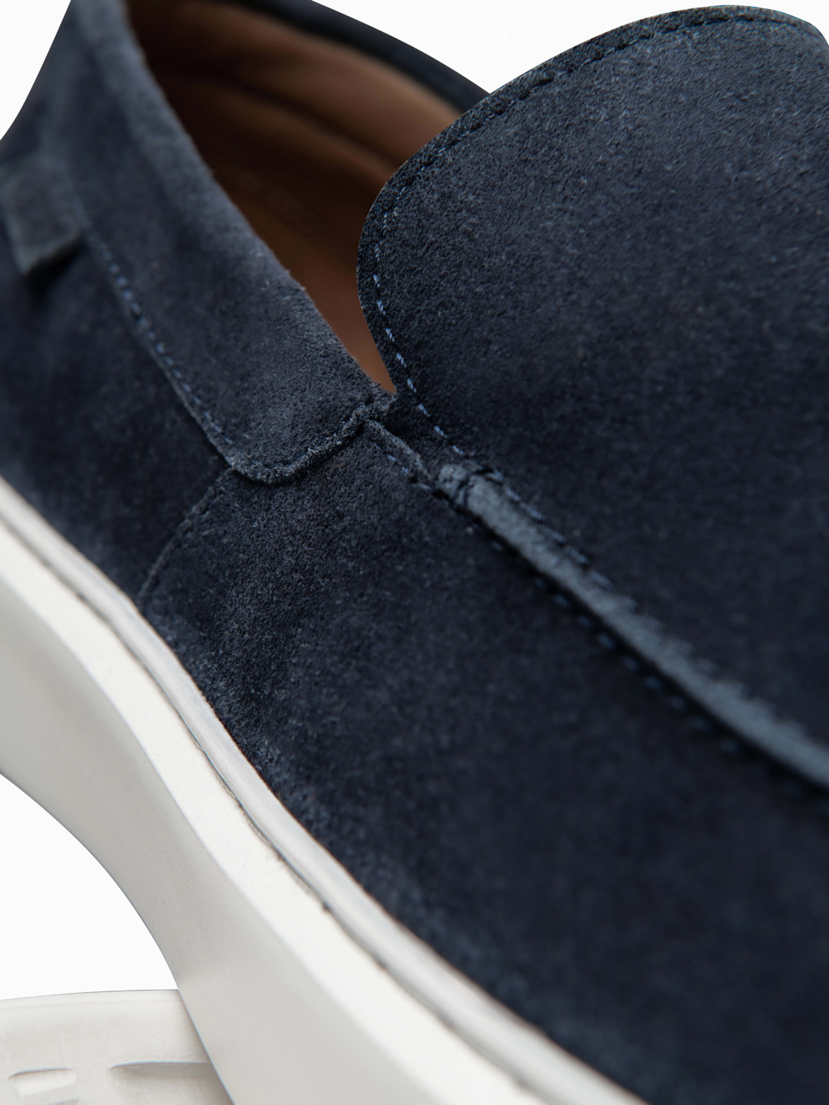 Pánske semišové slip-on poltopánky, tmavomodré