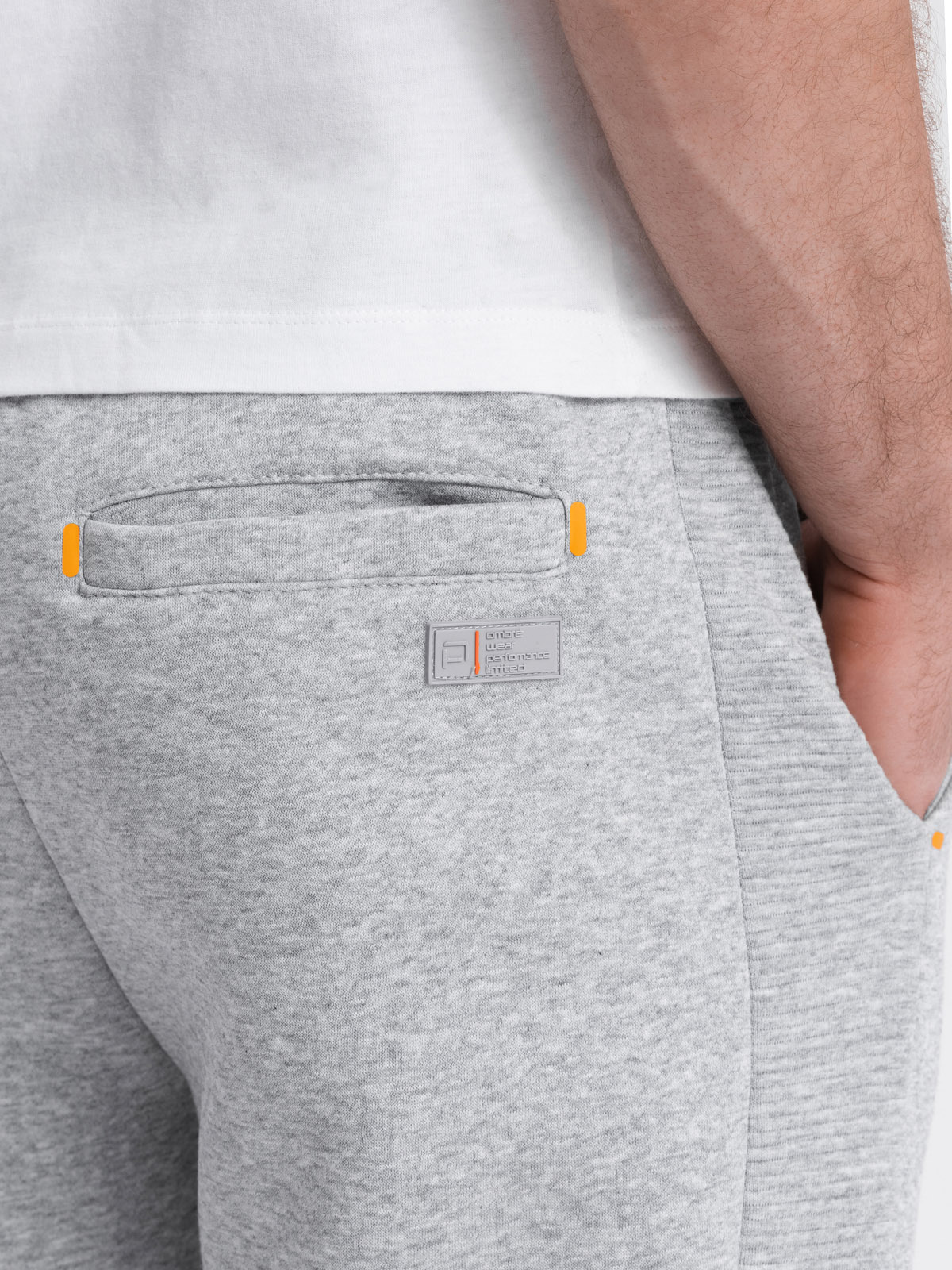 Ombre Men's sweatpants with contrast stitching - grey melange