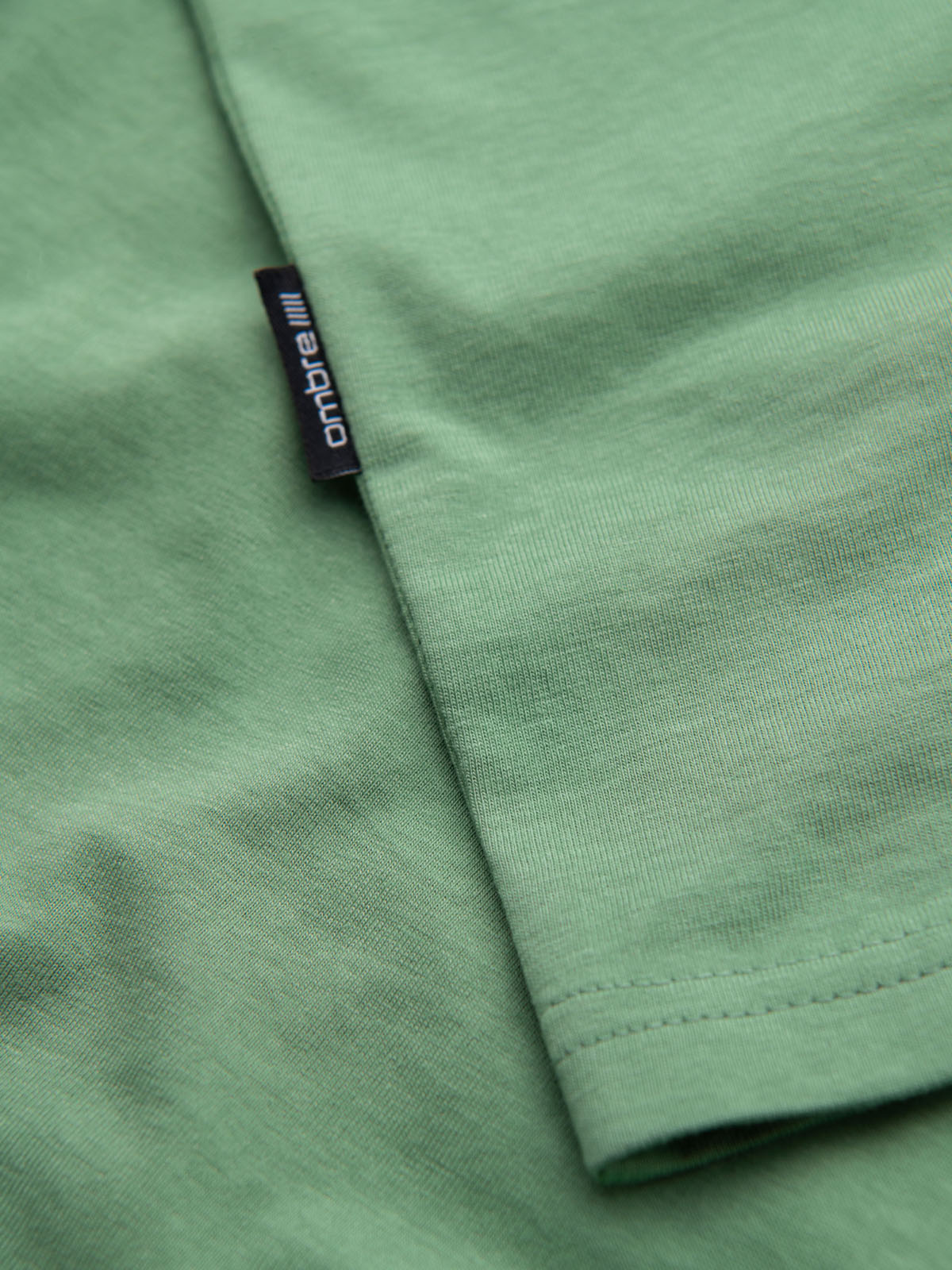 Ombre BASIC men's cotton classic tee with v-neck - green