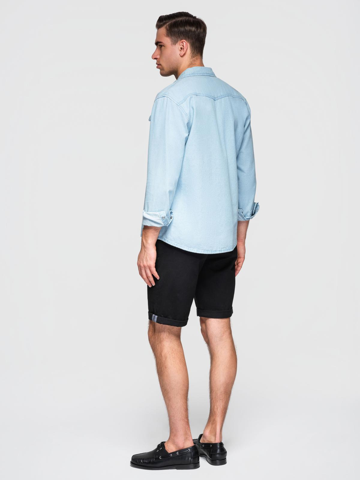 Ombre Classic men's chino shorts with rolled up leg - black