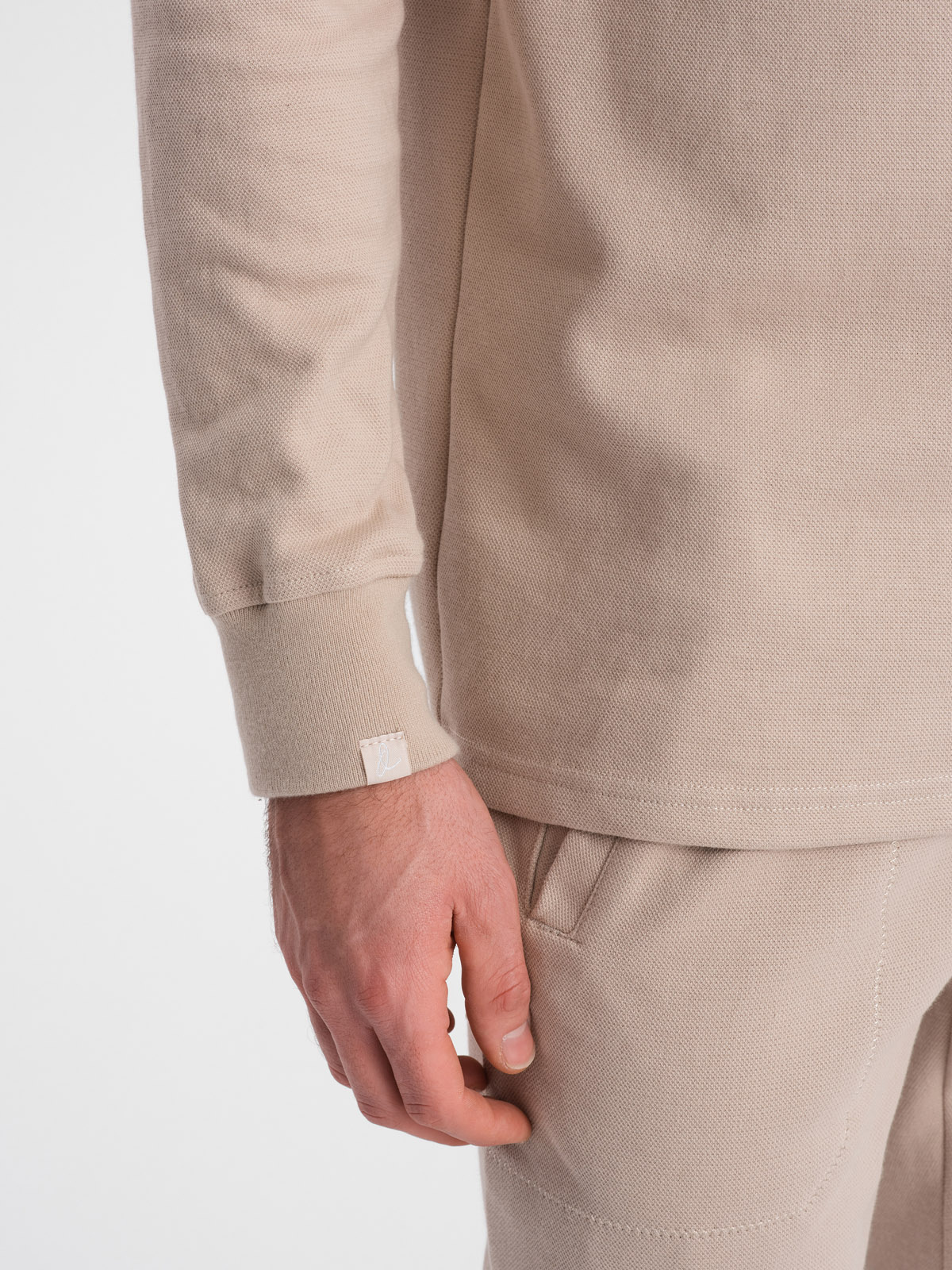 Ombre Men's tracksuit set sweatshirt with polo collar + pants