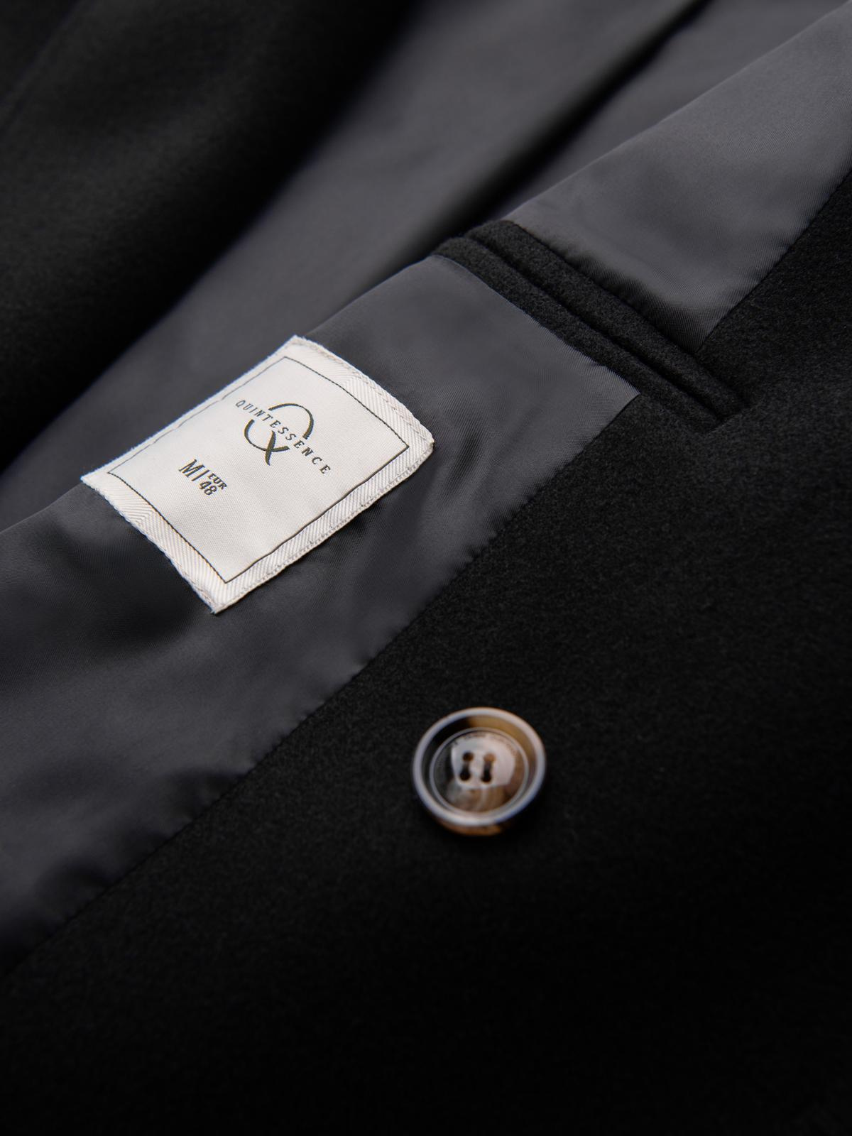 Ombre Men&#039;s double-breasted coat with decorative buttons - black