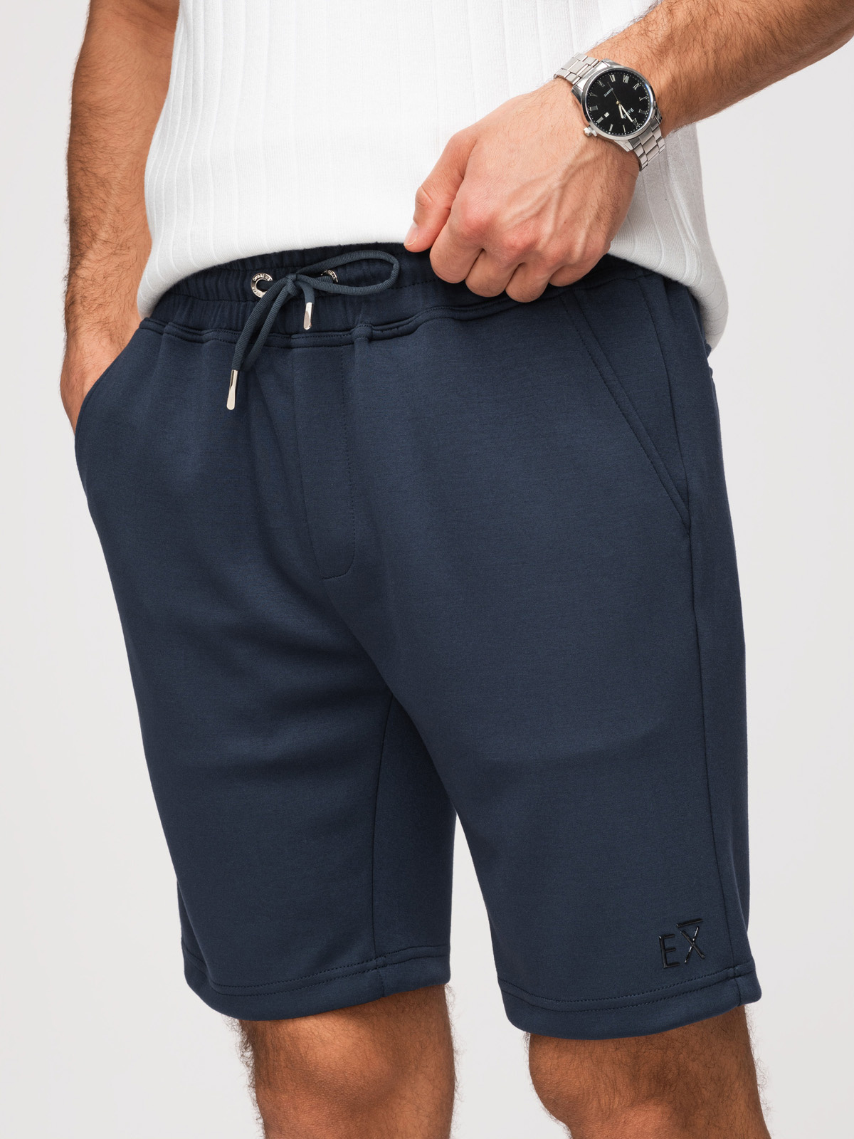 Ombre Pánske regular fit šortky - tmavomodré