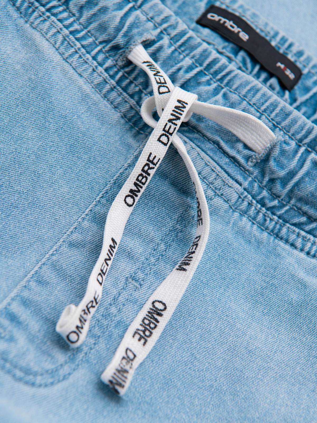 Ombre Men&#039;s JOGGERS denim pants with wash effect - light blue